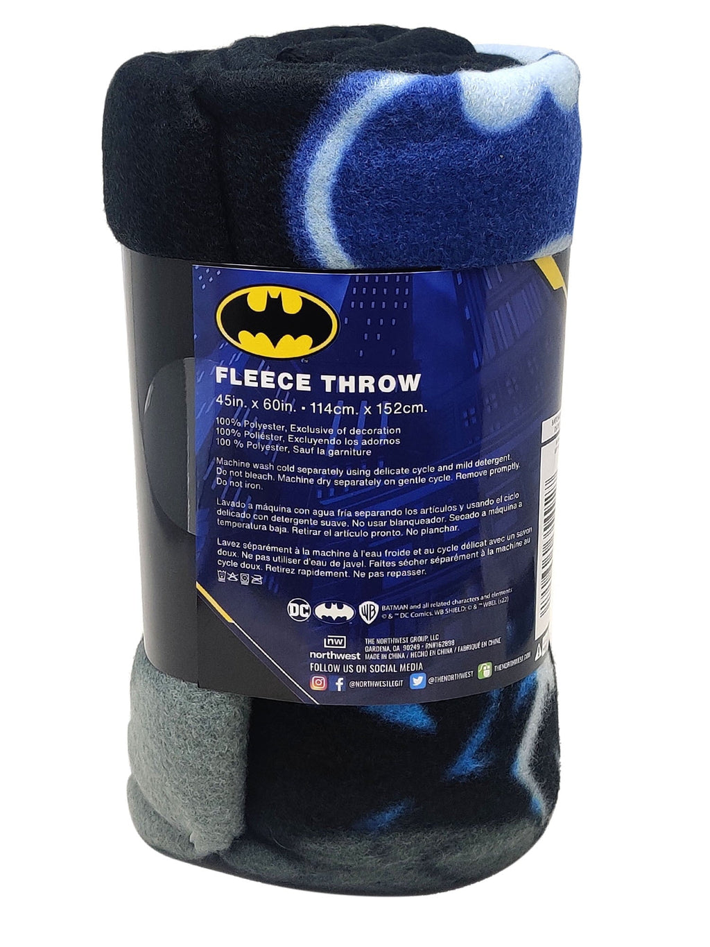 Lightweight Warm Throw Blanket 45" x 60" Dark Knight Superhero - Cozy Fleece Throw Blanket for Couch & Bed Detail