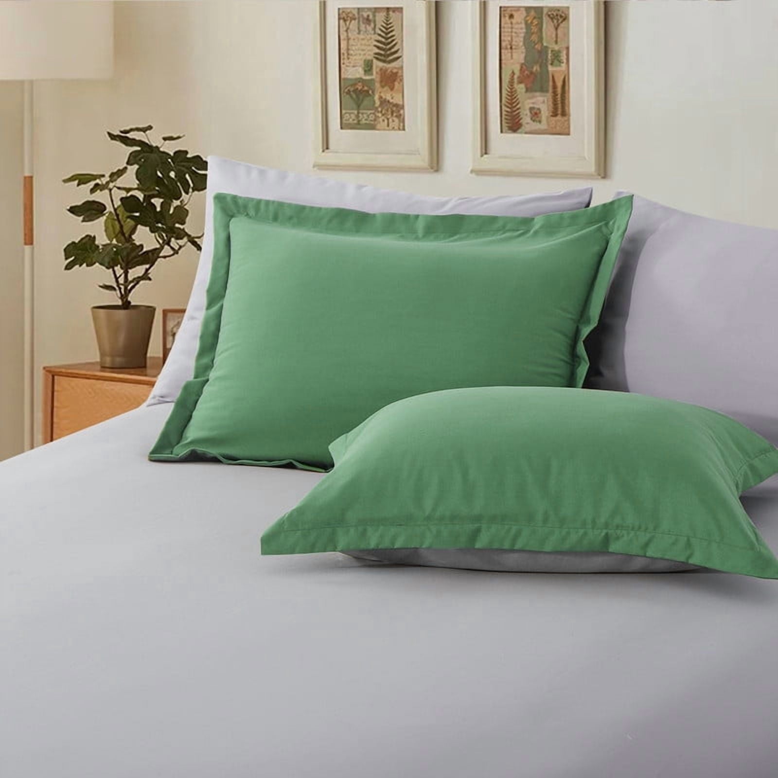 All-Season Grass Green/Grey Queen Size Comforter Set,3-Pieces Reversible Comforter Set Soft and Lightweight,All Season Down Alte... - All-Season Down Alternative Comforter Insert Detail
