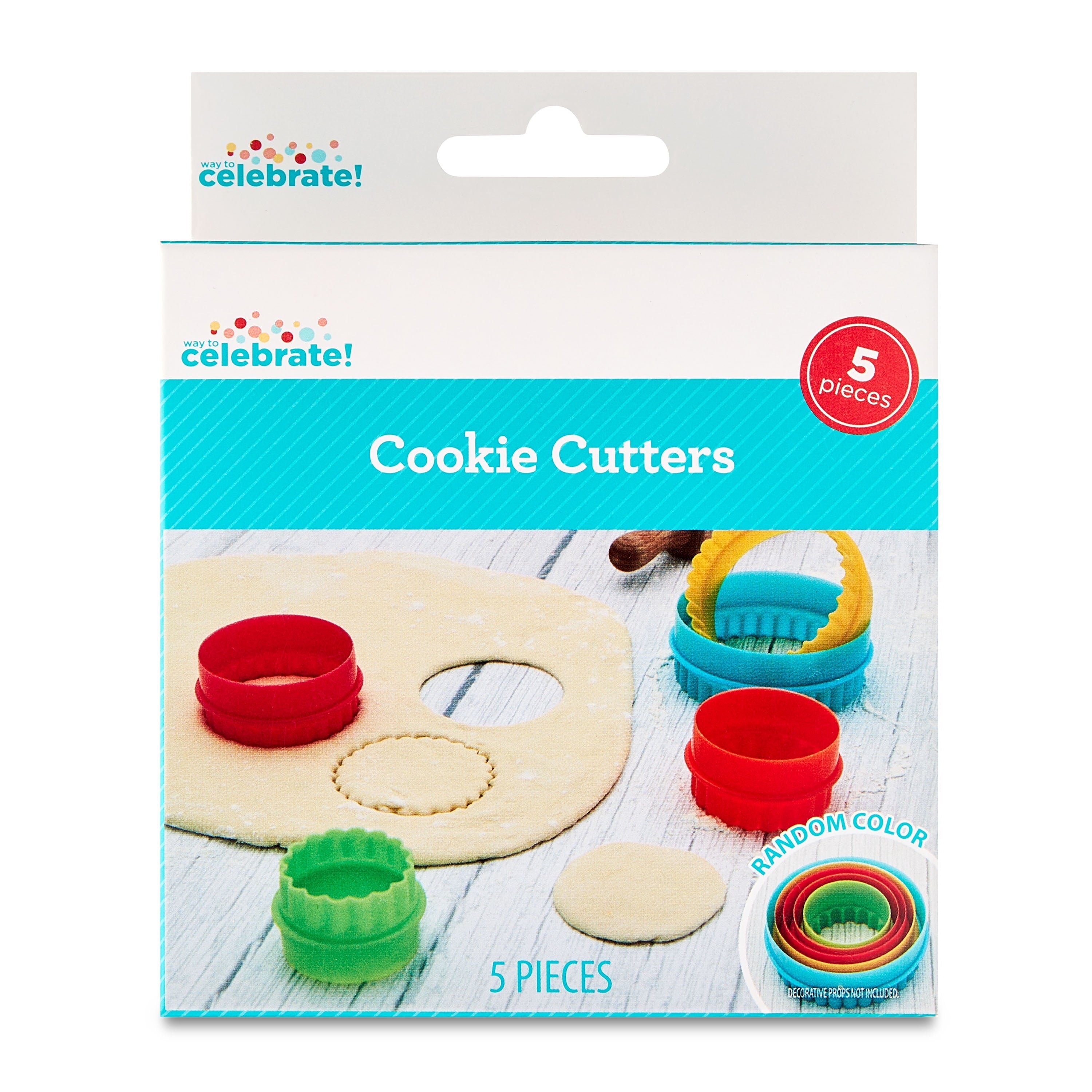 Premium Kitchen Round Double-Sided Plastic Cookie Cutter Set, 5 Pieces - Kitchen Gadget Tool for Quick Food Prep Detail