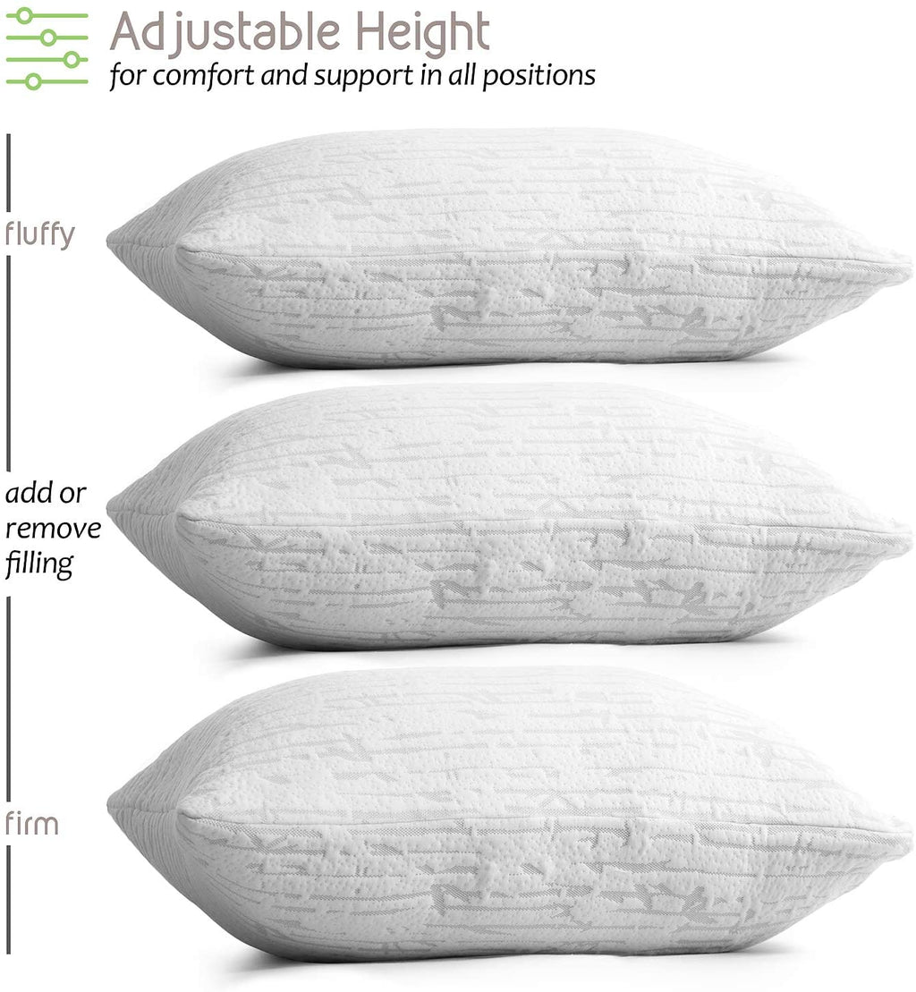 Decorative Plump Bed Pillow, Bamboo Pillows for Bed, Queen Size Pillows - Decorative Throw Pillow Cushion for Sofa & Bed Detail