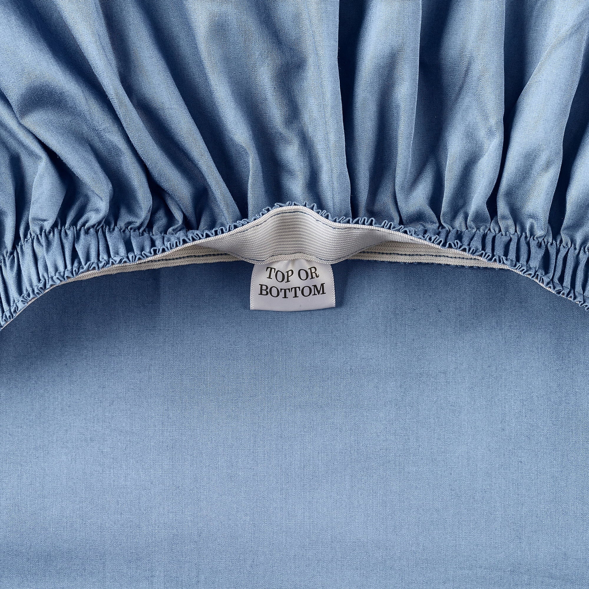Breathable Luxury Cool & Crisp 3-Piece 300 Thread Count Blue Water Cotton Percale Sheet Set, Twin - Breathable Egyptian Cotton Flat & Fitted Sheets Detail