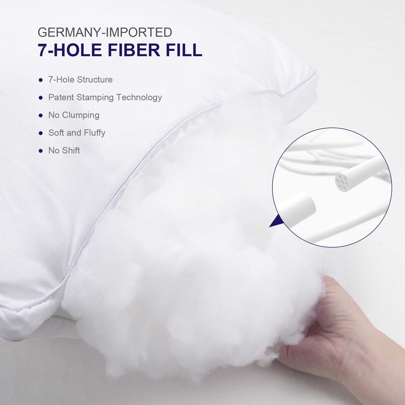 Orthopedic Support Bed Pillows 2 Pack Down Alternative Pillows for Bed Queen Size Set of 2 Soft Hotel Collection Gusseted Cooling Pillow... - Hotel Quality Plush Sleeping Pillows Detail