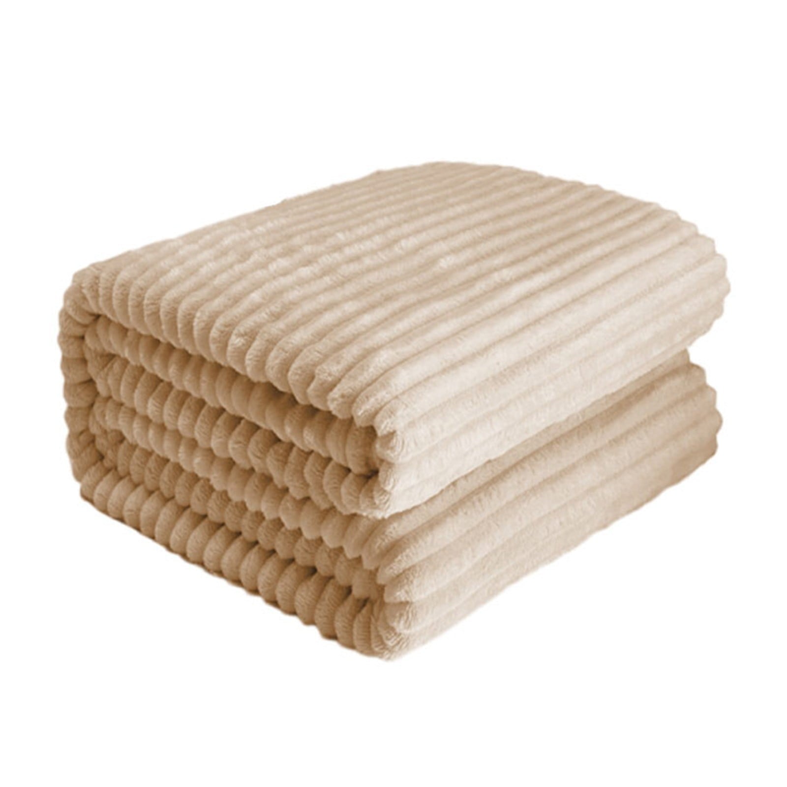 Lightweight Warm Extra Large Throw Blanket for Couch Home Office Hotel 100% Cotton Super Soft Blanket for Adult 47"x70" Khaki - Super Soft Reversible Sherpa Flannel Blanket Detail