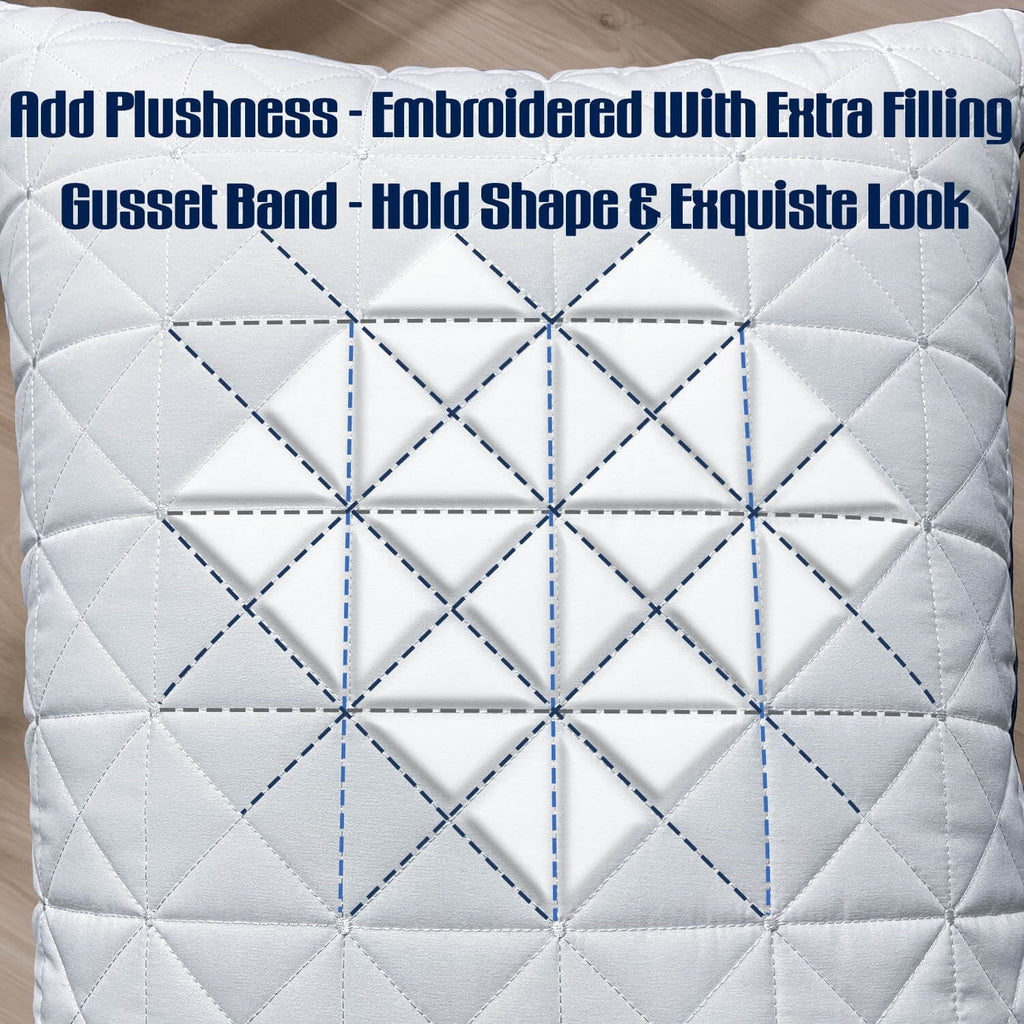 Decorative Plump King Size Pillows Set of 2 - Cooling Hotel Luxury Bed Pillows for Sleeping 2 Pack, Supportive Breathable Down Alterna... - Hotel Quality Plush Sleeping Pillows Detail