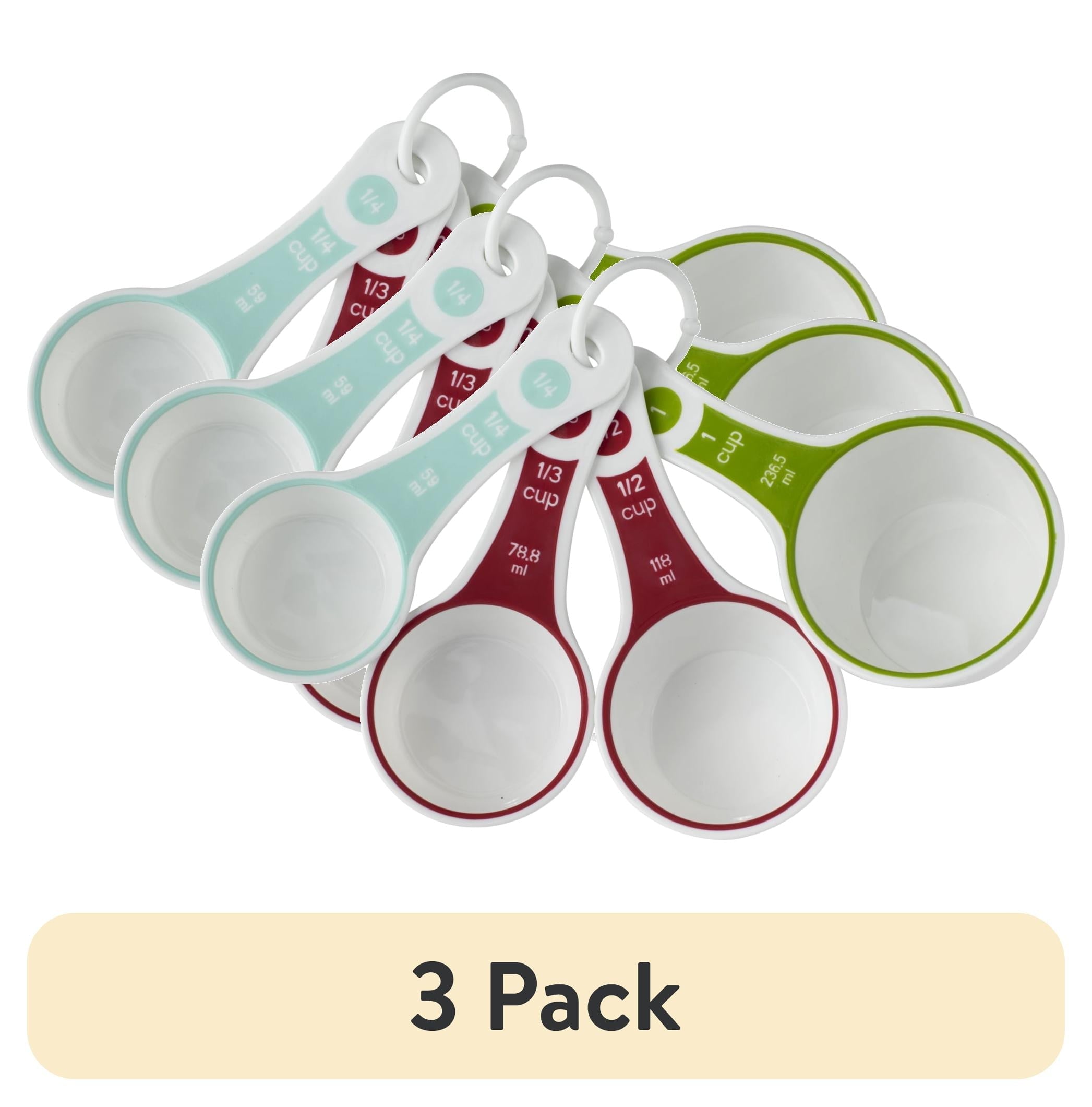 Multi-Functional (3 pack) 4-Piece Measuring Cups Set, Multicolor - Premium Stainless Steel Garlic Presser & Peeler - Default Title
