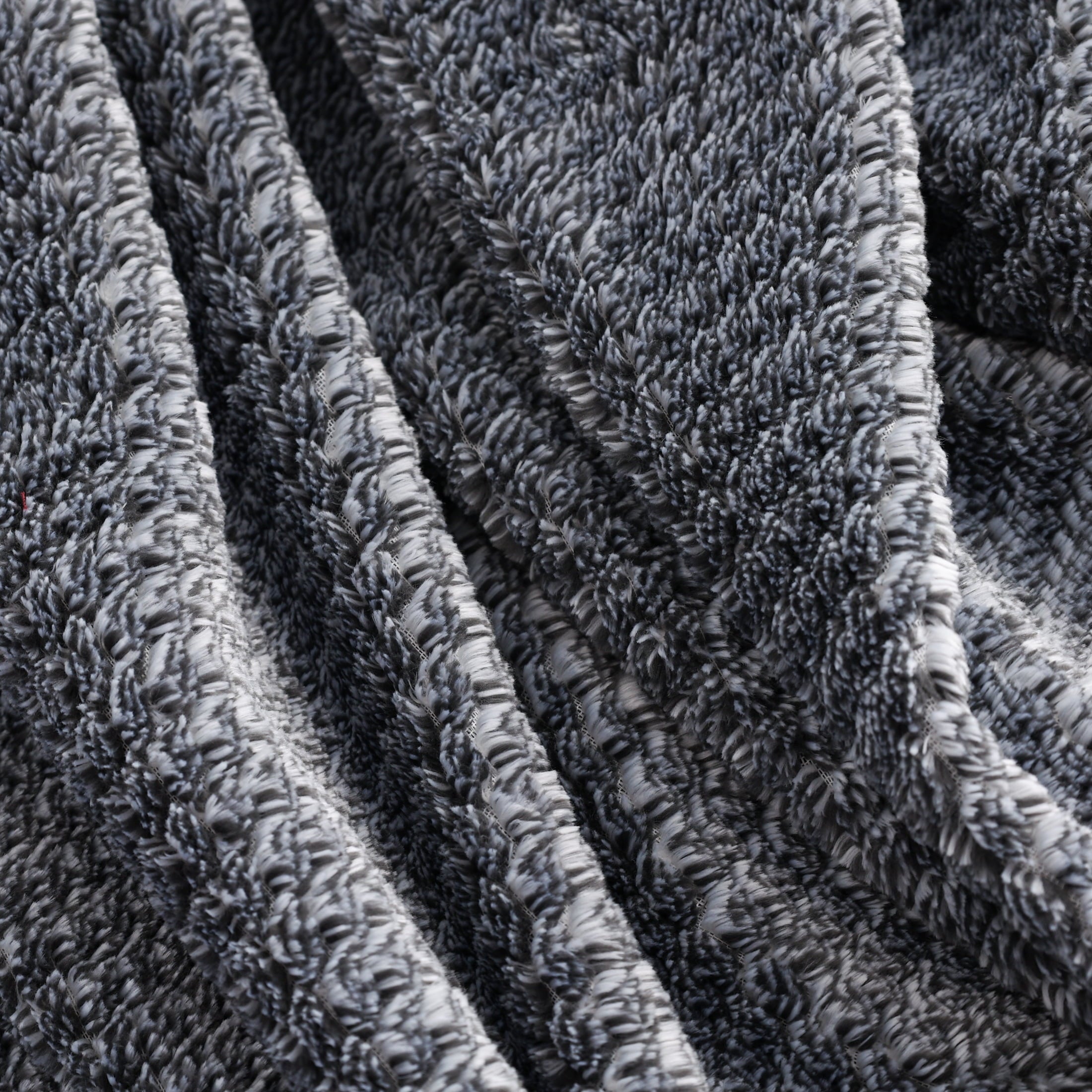 Lightweight Warm Plush Textured Heathered Soft Oversized Throw Blanket, Gray - Luxury Knitted Decorative Throw Blanket with Fringes Detail