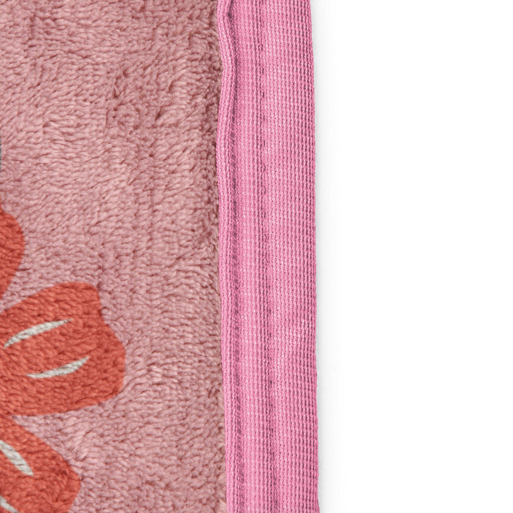 Decorative Knitted Floral Grace 46 x 60 Coral Fleece Kids Throw Blanket - Soft Bedding Accessories - Super Soft Reversible Sherpa Flannel Blanket Detail