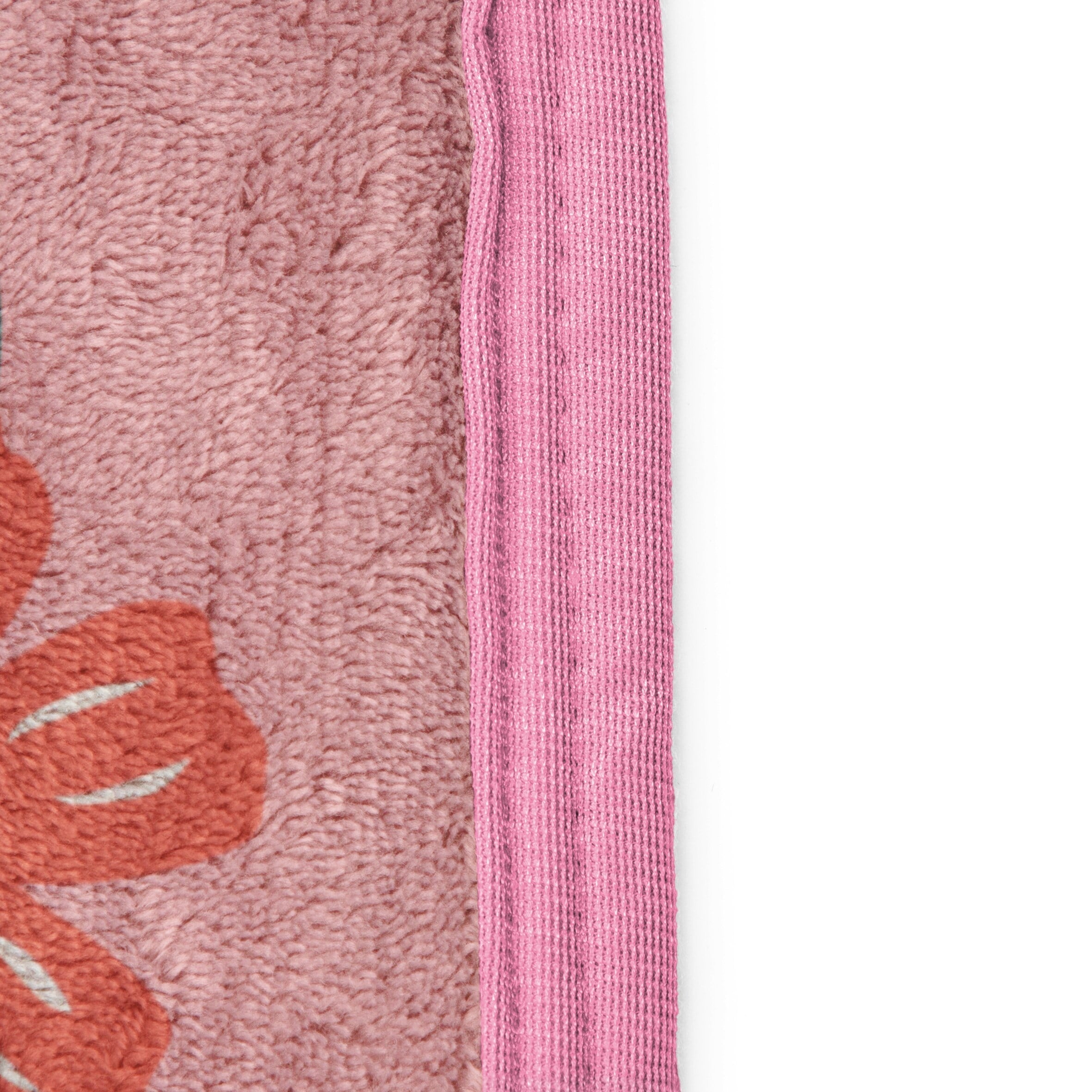 Decorative Knitted Floral Grace 46 x 60 Coral Fleece Kids Throw Blanket - Soft Bedding Accessories - Super Soft Reversible Sherpa Flannel Blanket Detail