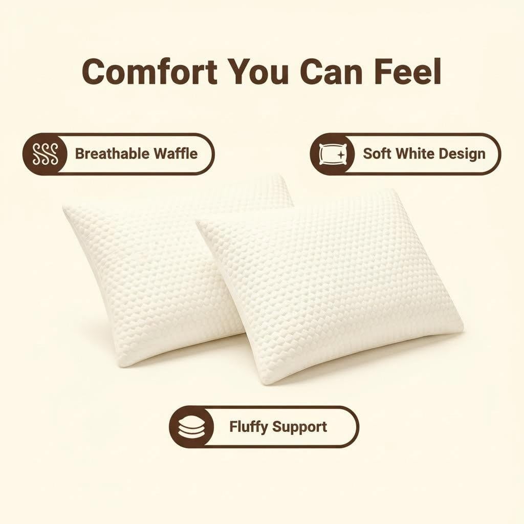Orthopedic Support Queen Size Latex Pillow (2 Pack) Shredded Natural Latex Cooling Bed Pillows for Side & Back Sleepers, Medium Firm Sup... - Ergonomic Memory Foam Pillow for Neck Pain Support Detail