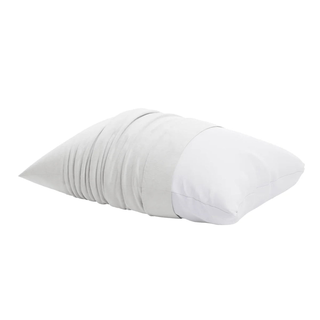 Decorative Plump Huggable Support Bed Pillow, Standard- Soft Velvety Cover, Squishable Comfort (2 Count) - Ergonomic Memory Foam Pillow for Neck Pain Support Detail