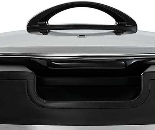 Digital Control Crock-Pot Thermoshield 6 Quart Slow Cooker with Carry Handles S12S - Stainless Steel Slow Cooker with Locking Lid Detail