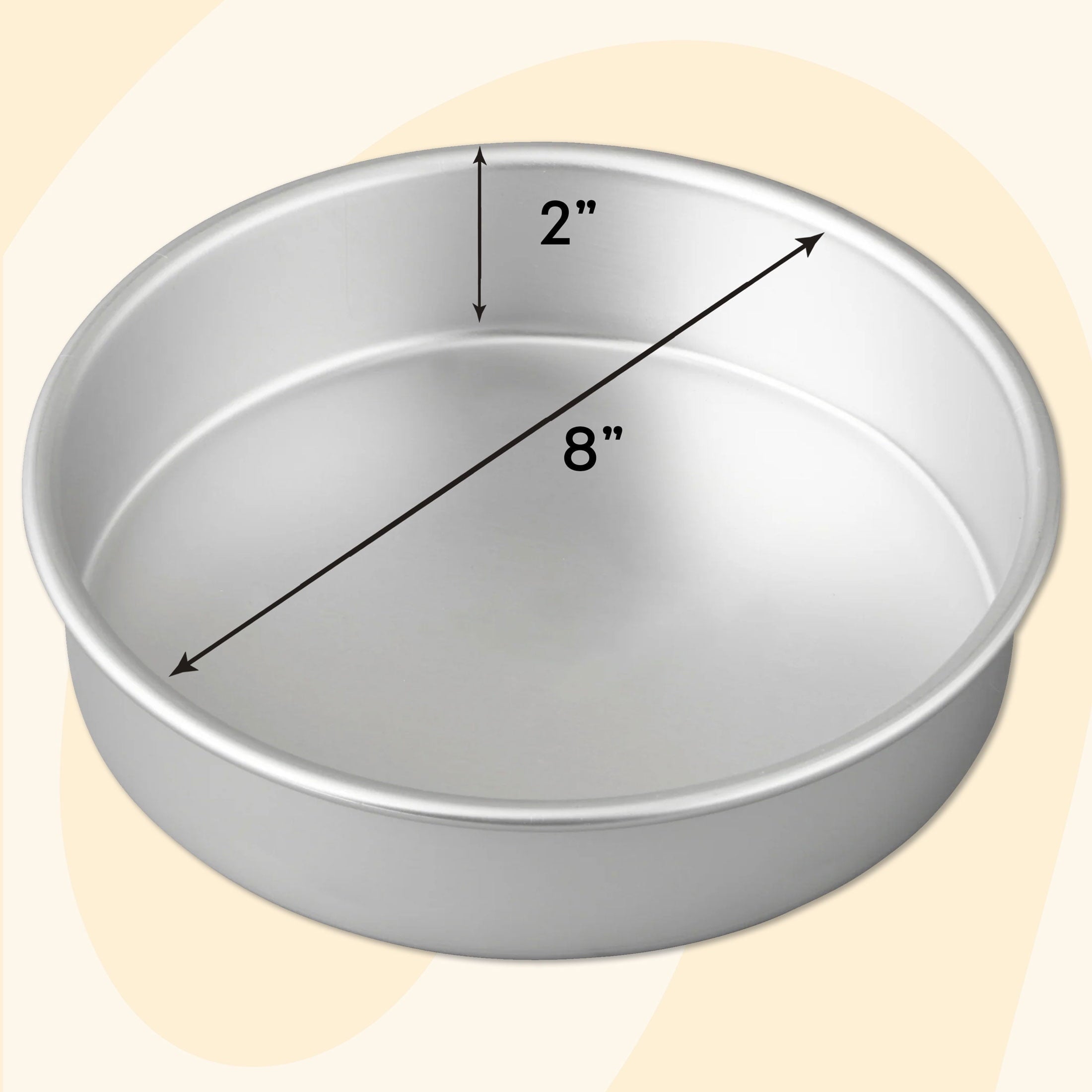 Time-Saving Aluminum 8" Round Cake Pan 2" Depth Layer Cake Baking Pan, Packaging May Vary - Multi-Functional Manual Food Chopper & Slicer Detail