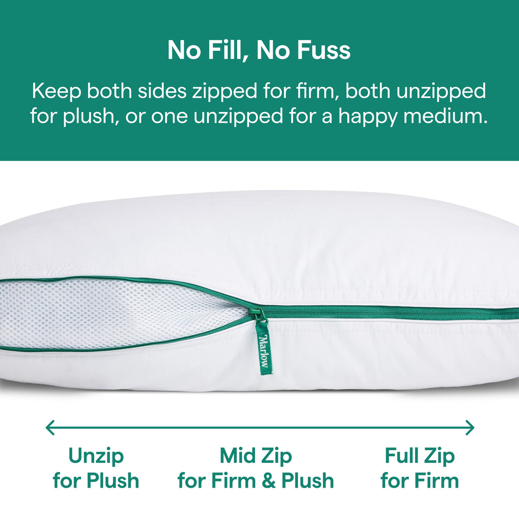 Ergonomic Memory Foam Marlow Adjustable Memory Foam Bed Pillow - Neck and Back Support For Side, Back and Stomach Sleepers - Standard/Queen... - Hotel Quality Plush Sleeping Pillows Detail