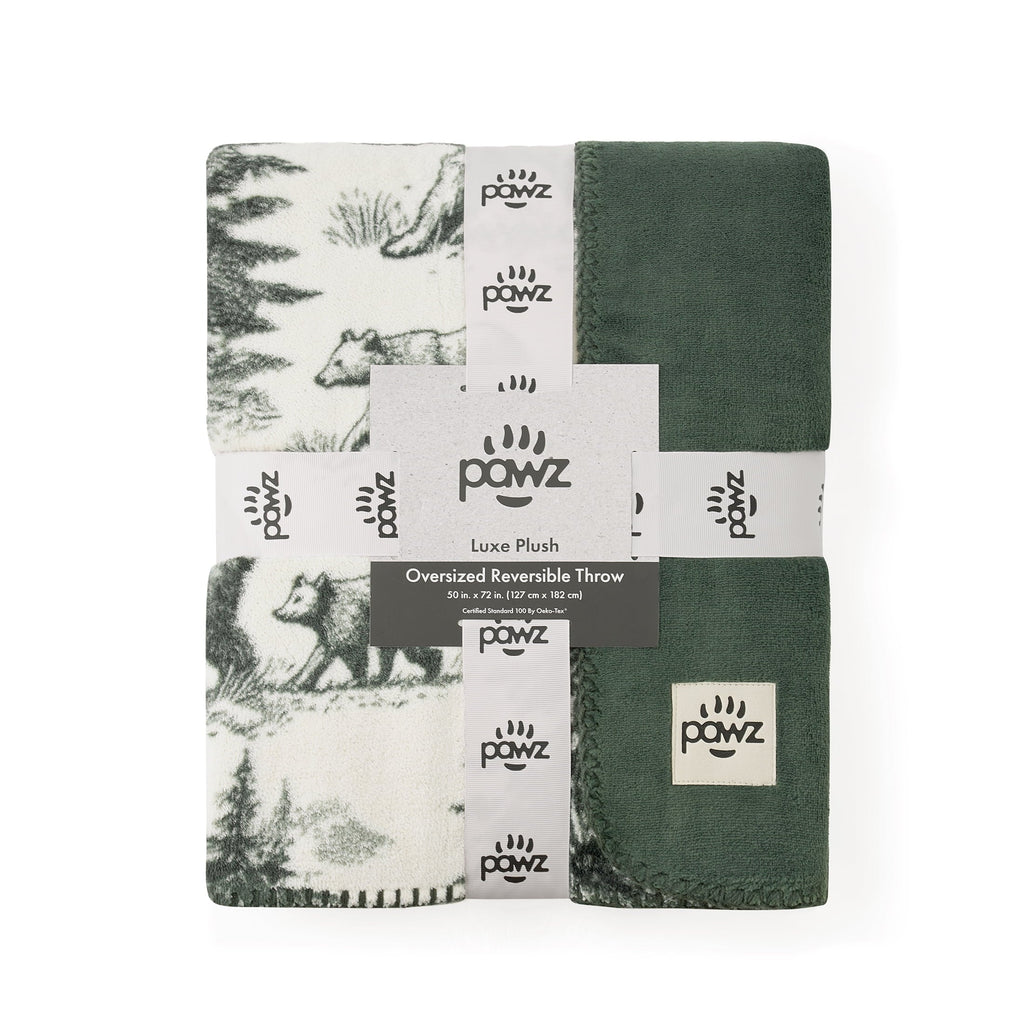 Cozy Fleece Plush Oversized Throw Blanket for Couch or Bed, Soft Flannel Fleece, Green Pine Trees, 50"x72" - Lightweight Plush Warm Blanket for All Seasons Detail