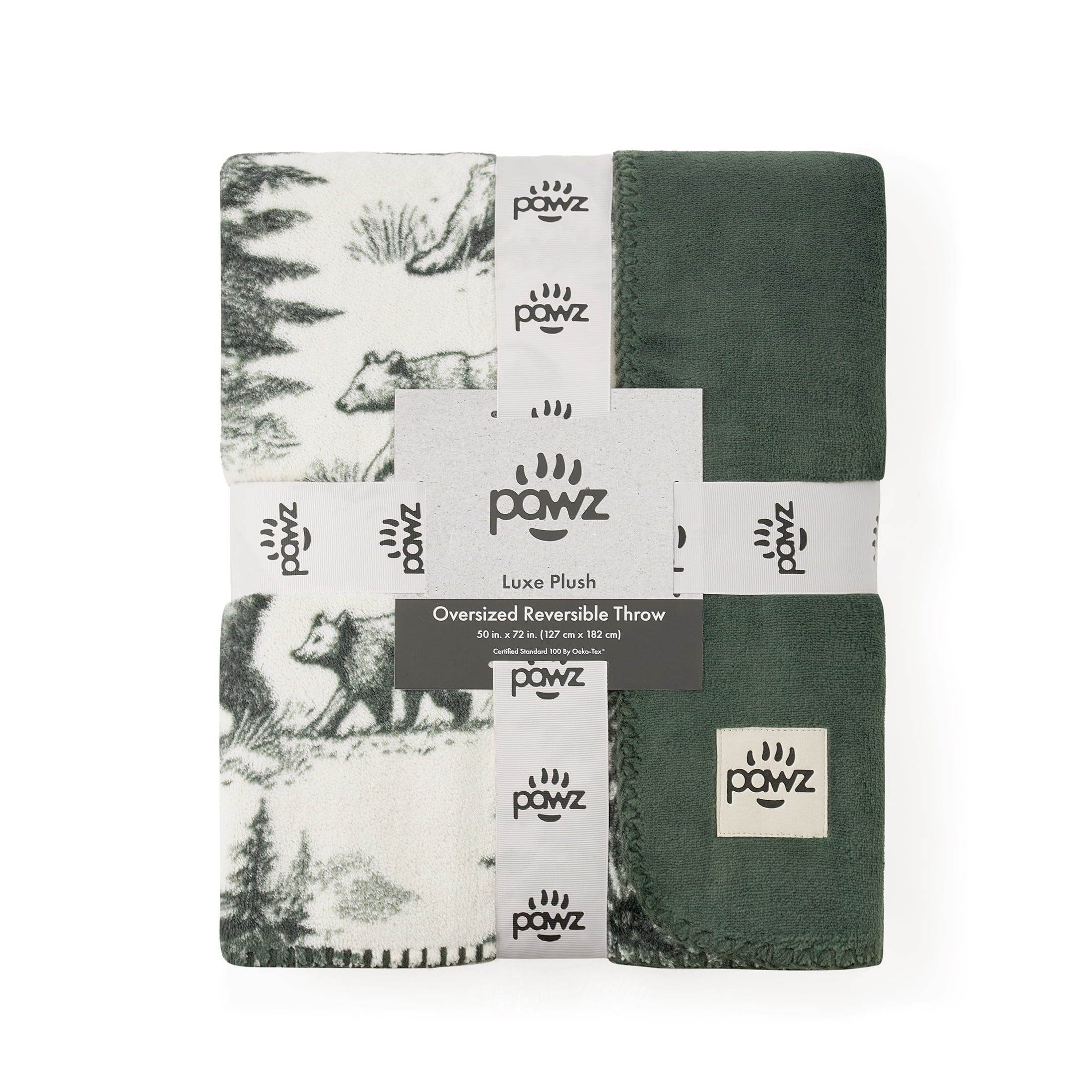 Cozy Fleece Plush Oversized Throw Blanket for Couch or Bed, Soft Flannel Fleece, Green Pine Trees, 50"x72" - Lightweight Plush Warm Blanket for All Seasons Detail