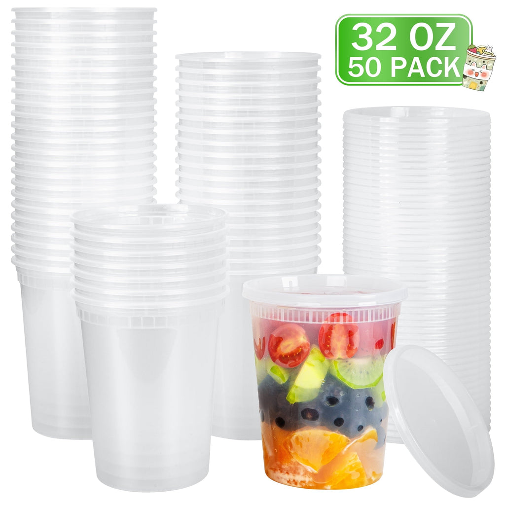 Deliciously Squishy 32oz Deli Containers with Lids 50 Sets, Food Storage Containers with Lids, Soup Containers with Lids, Stackable Plast... - Fun Food Fidget Cookie Squishable Toy - Default Title