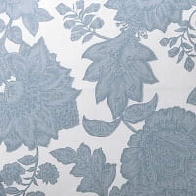 Luxurious Quilted Veronica 3-Piece Blue Floral Cotton Slub Comforter Set, King - Hypoallergenic Ultra-Fluffy Quilt for Winter Detail