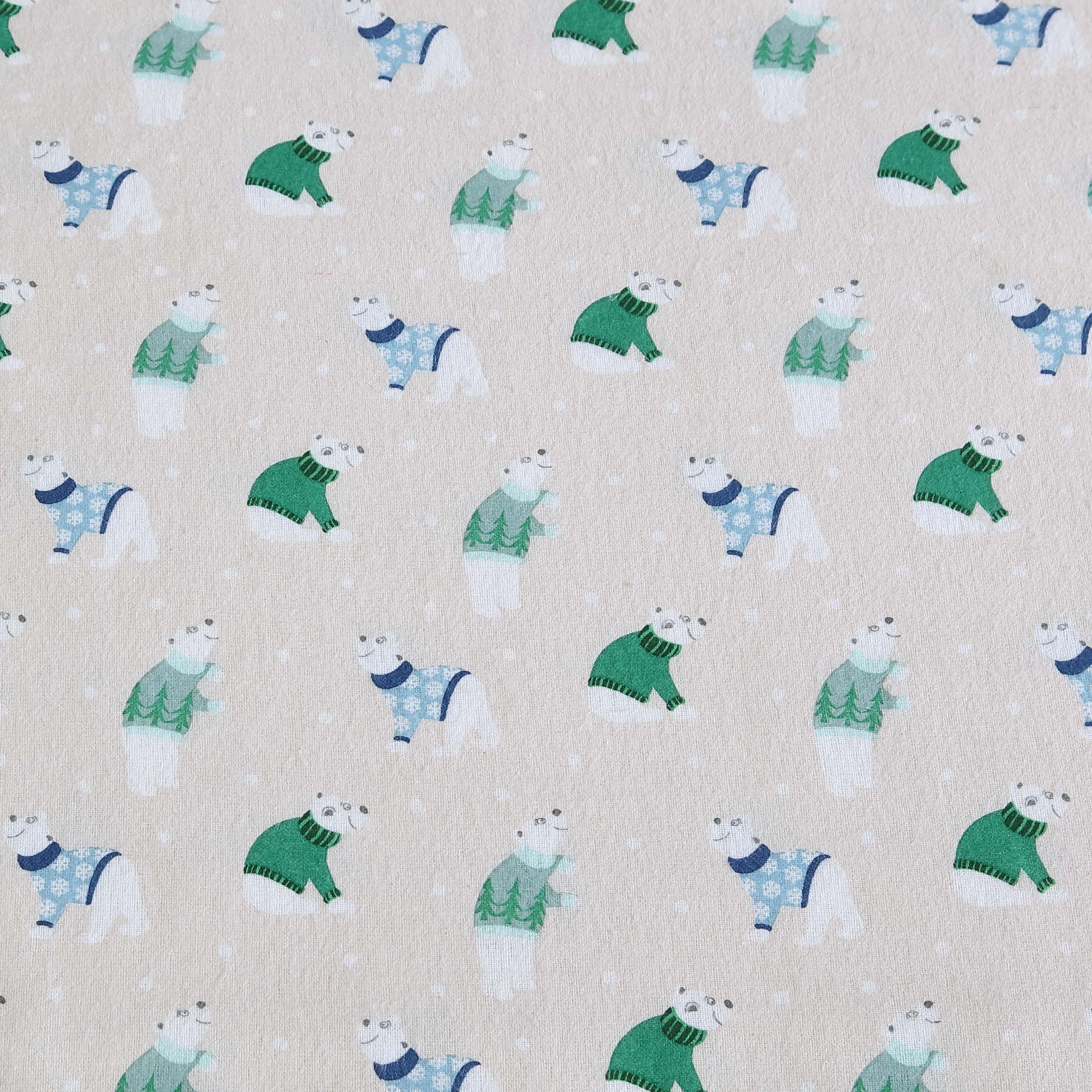 Breathable Luxury Winter Nights Cotton Flannel Sheet Set, King, Holiday Bears - Cooling Hotel Quality Bedding Sheets and Pillowcases Detail