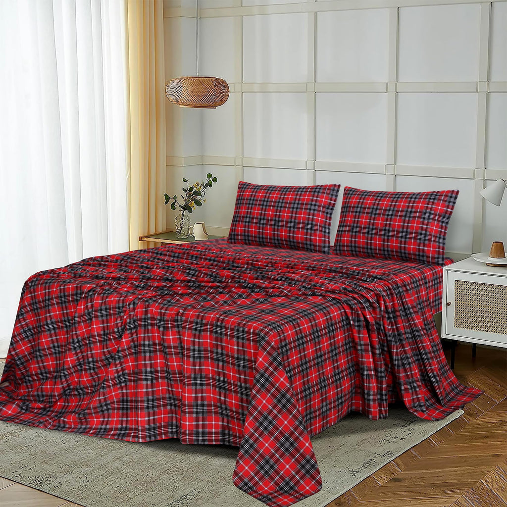 Breathable Luxury Flannel Sheets Queen Size - 100% Cotton Double Brushed Bed Sheets, Deep Pockets 16 Inches Queen Sheet Set, All Season... - Premium Ultra-Soft Pillowcase Pair for Sleeping Detail