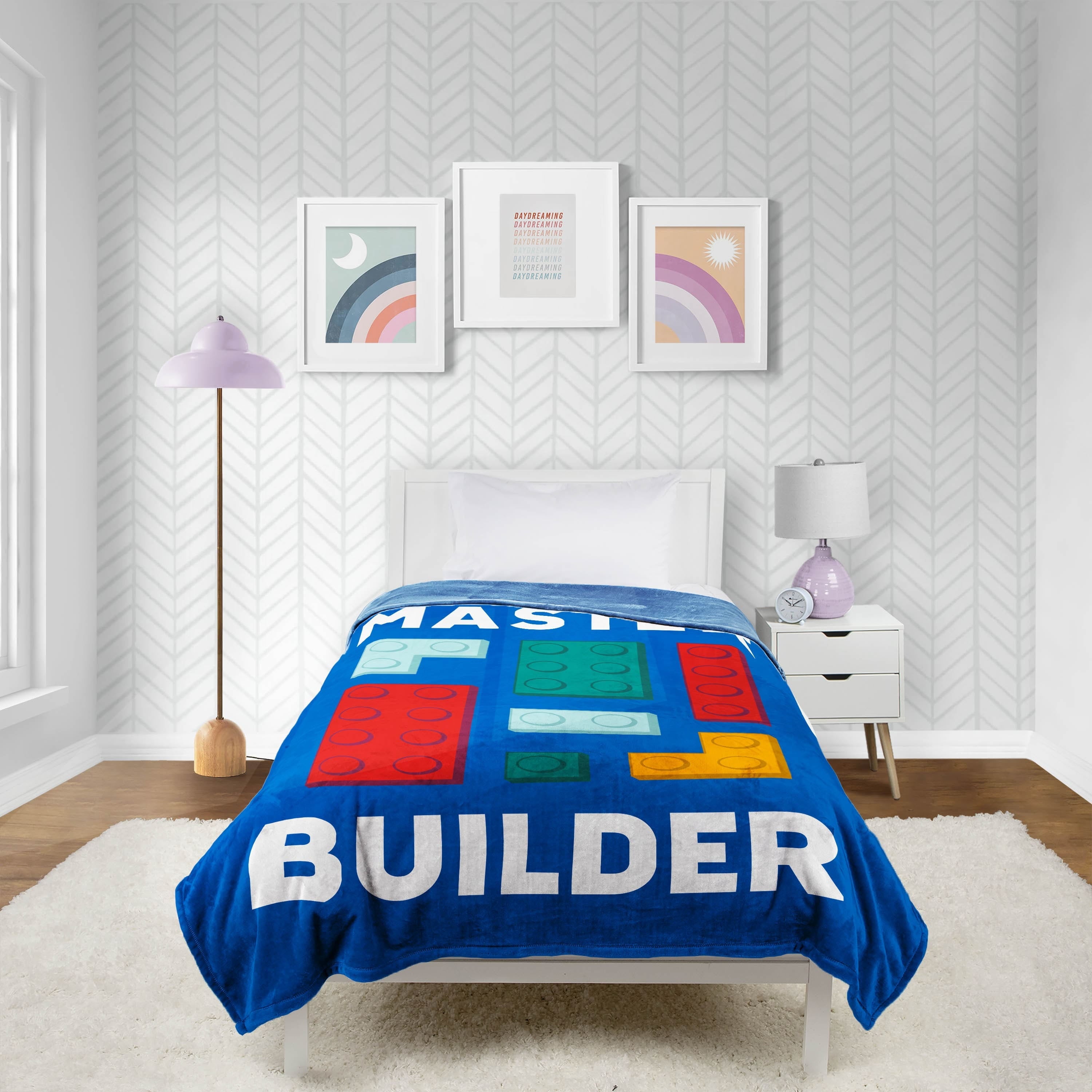Super Soft Flannel Master Builder Kids Blue Silk Touch Throw Blanket 62" x 90" Ultra-Soft and Cozy - Super Soft Reversible Sherpa Flannel Blanket - Default Title