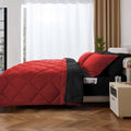 Luxurious Quilted 7 Piece Reversible Queen Comforter Set - Red Quilted Down Alternative Bedding All Season Super Soft Microfiber Bed in... - Luxurious Quilted Duvet Cover Set - Default Title
