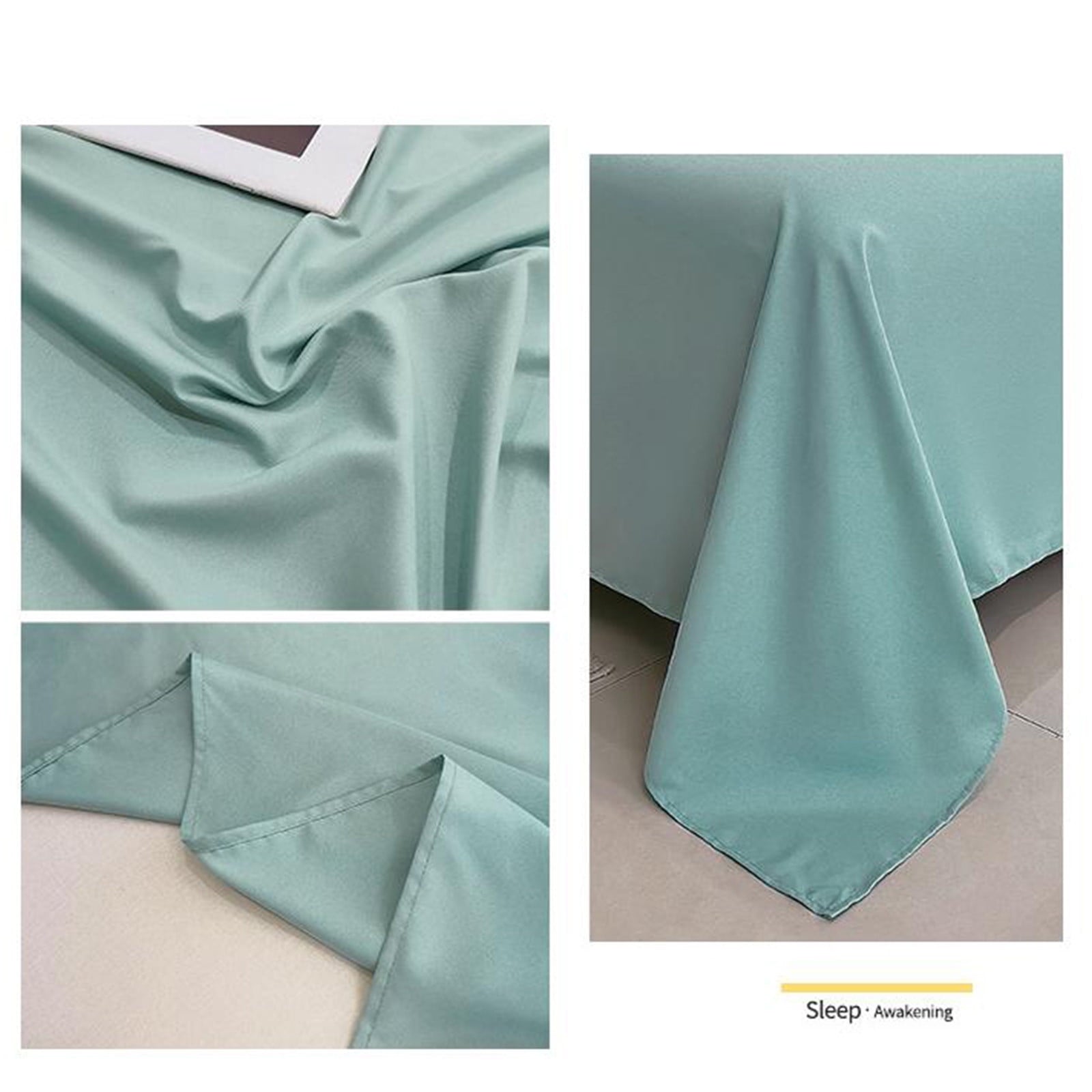 Wrinkle-Resistant Under $5 Clearance! InsCrazy Bed Sheet, 100% Cotton Household Solid Color, Soft and breathable Bed Sheet Piece 66 x 96" - Premium Ultra-Soft Pillowcase Pair for Sleeping Detail