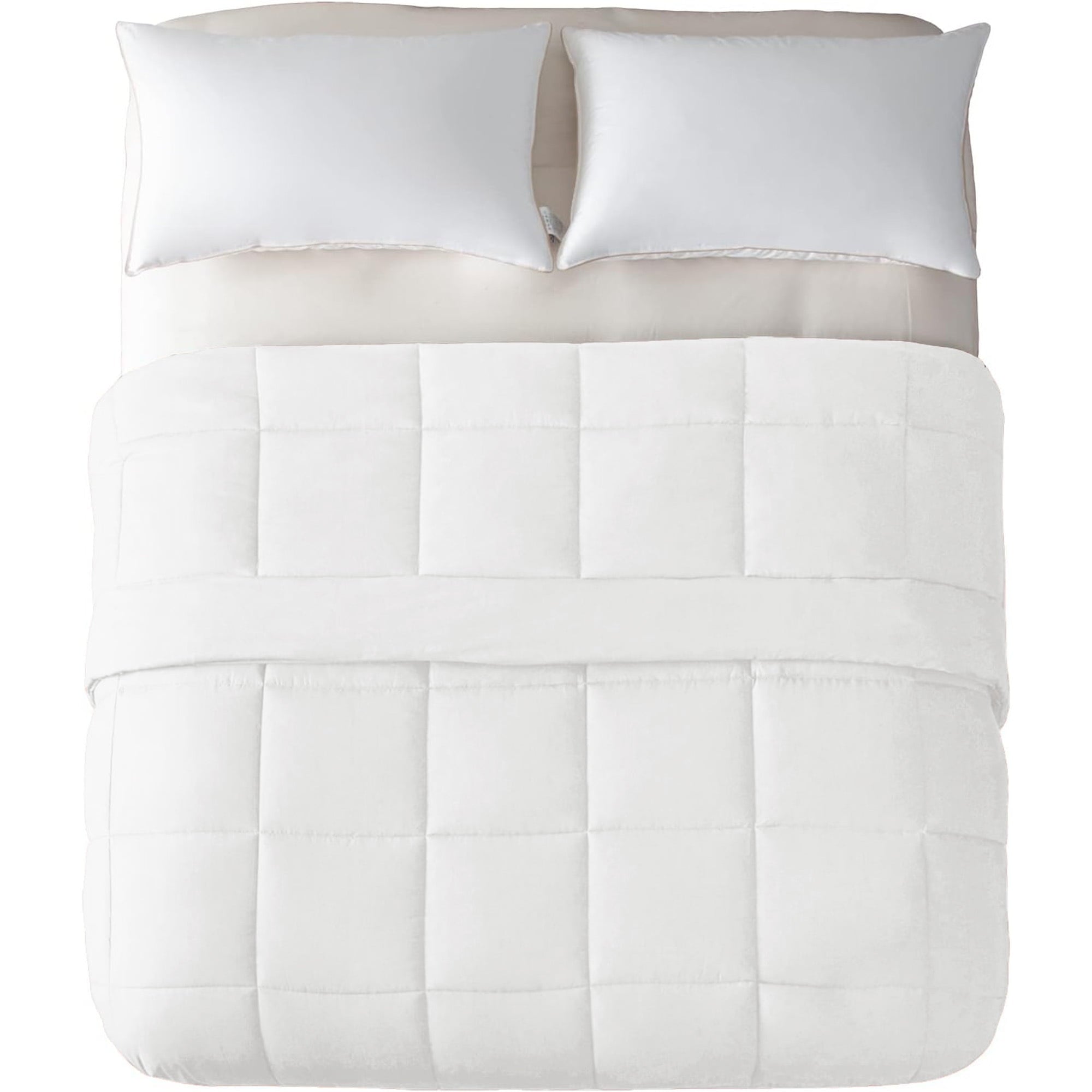 Fluffy Down Alternative Queen Comforter Set White, 3-Piece Solid Comforter Duvet Insert with Corner Tabs, Lightweight Bedding Down Alternativ... - Cloud-Like Soft Lightweight Bed Comforter Detail