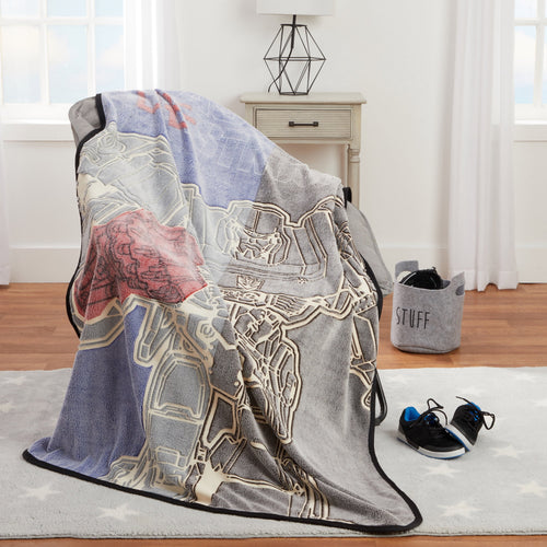 Decorative Knitted Kids Fleece Throw Blanket, 46x60, Glows-In-The-Dark - Lightweight Plush Warm Blanket for All Seasons Detail
