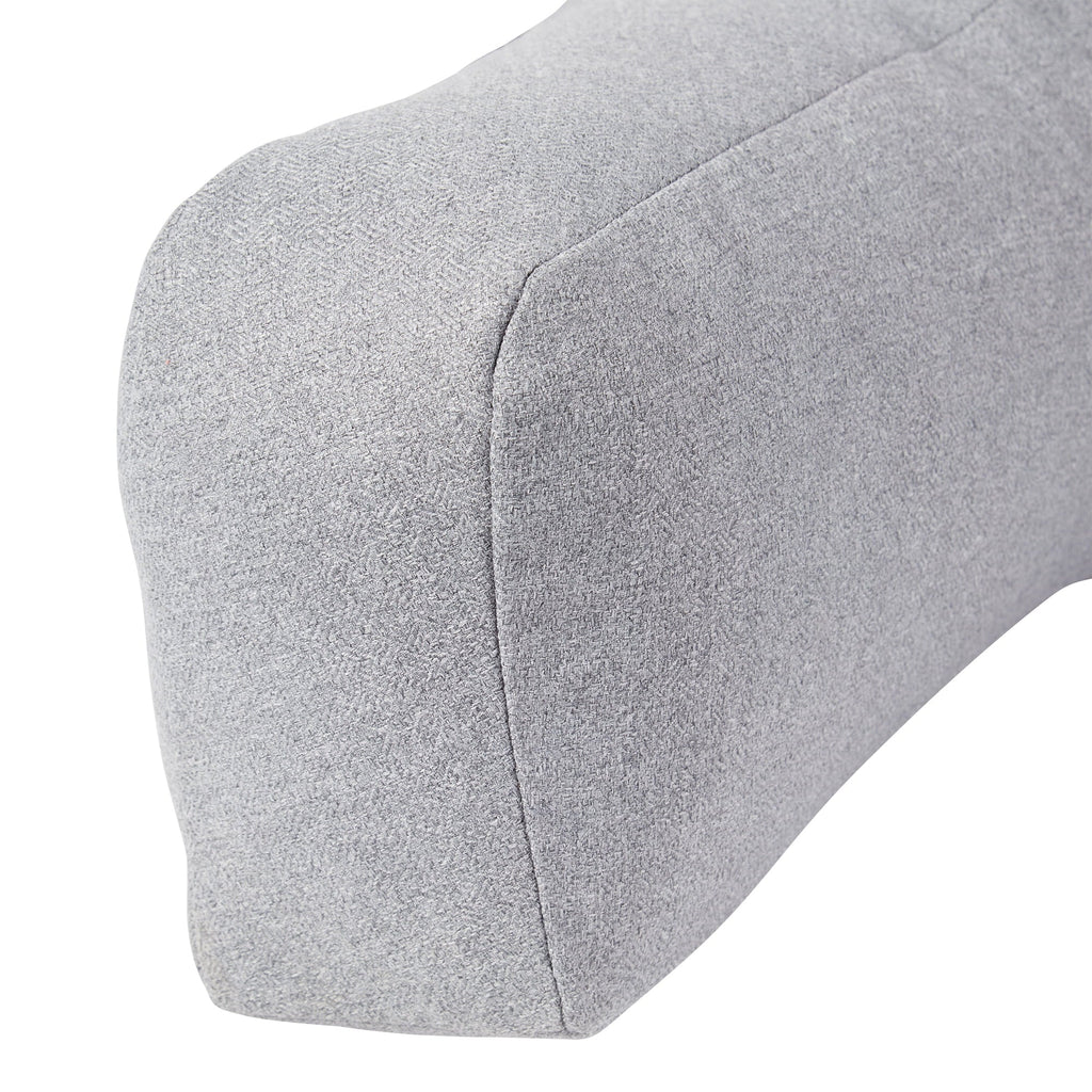 Fluffy Shredded Jumbo Cement Gray Polyester Bed Rest Pillow - Decorative Throw Pillow Cushion for Sofa & Bed Detail