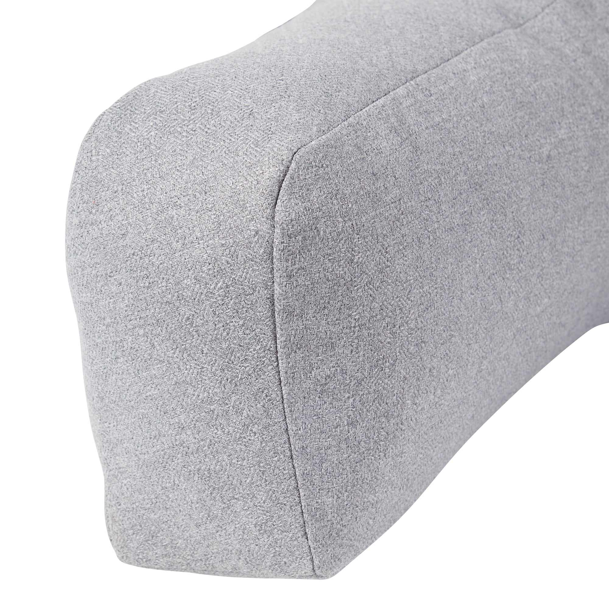 Fluffy Shredded Jumbo Cement Gray Polyester Bed Rest Pillow - Decorative Throw Pillow Cushion for Sofa & Bed Detail