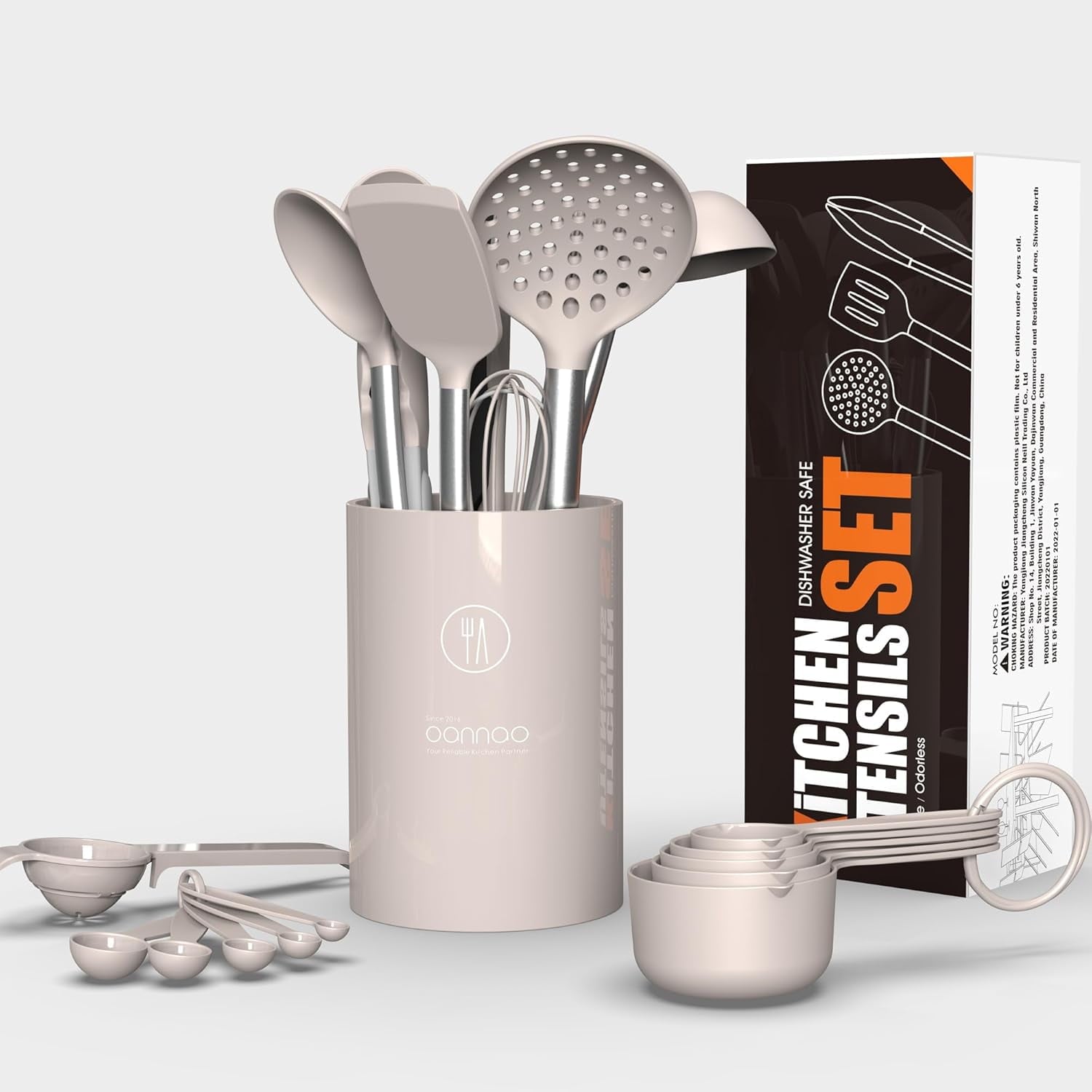 Durable Steel Large Silicone Cooking Utensils Set - Heat Resistant Kitchen Utensils,Turner Tongs,Spatula,Spoon,Brush,Whisk,Stainles... - Professional Kitchen Tool for Culinary Enthusiasts Detail