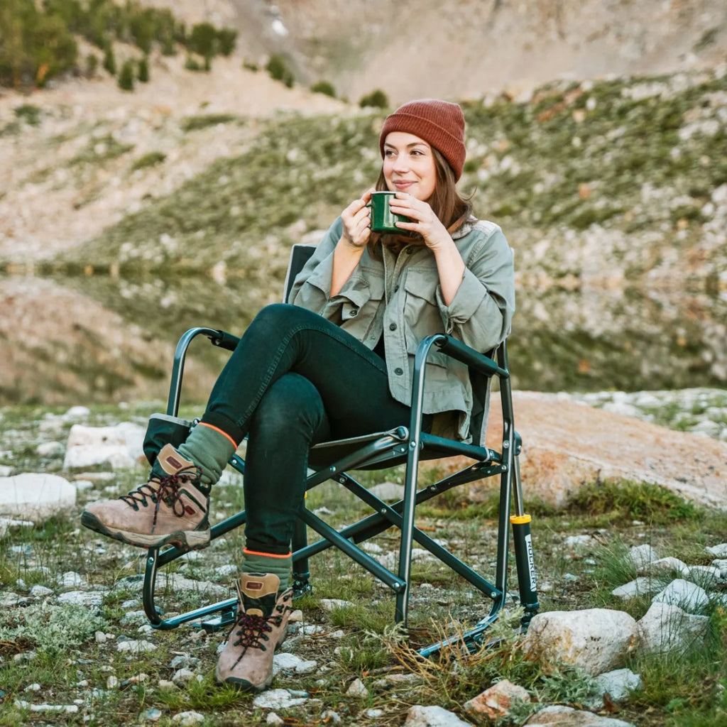 Premium All-Weather Freestyle Rocker - Choice 711 - Patented Spring-Action Rocking Chair for Camping Detail