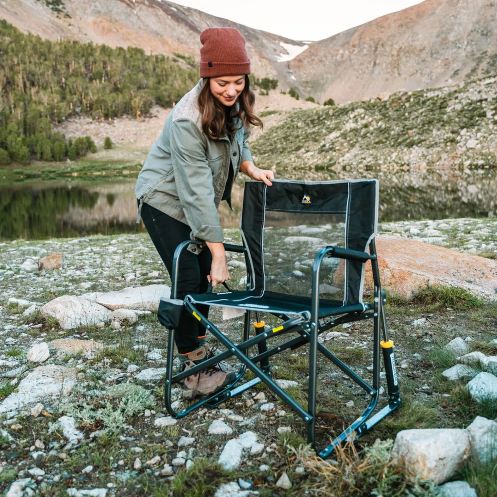 Premium All-Weather Freestyle Rocker - Choice 711 - Patented Spring-Action Rocking Chair for Camping Detail