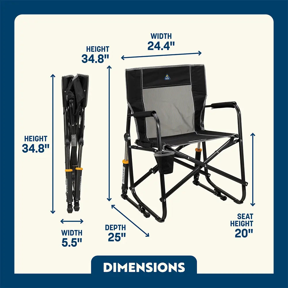 Premium All-Weather Freestyle Rocker - Choice 711 - Patented Spring-Action Rocking Chair for Camping Detail
