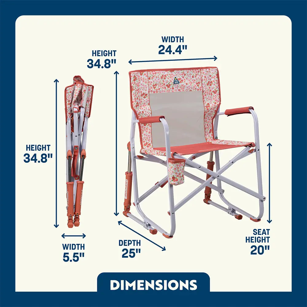 Premium All-Weather Freestyle Rocker - Choice 711 - Patented Spring-Action Rocking Chair for Camping Detail