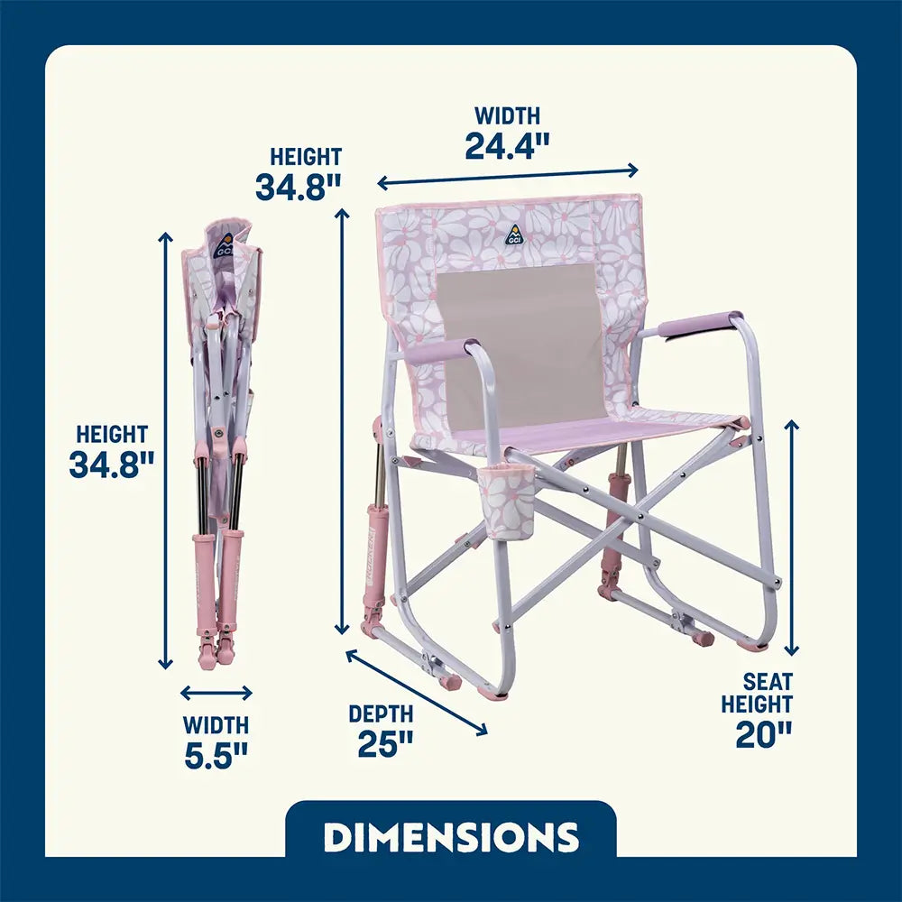 Premium All-Weather Freestyle Rocker - Choice 711 - Patented Spring-Action Rocking Chair for Camping Detail