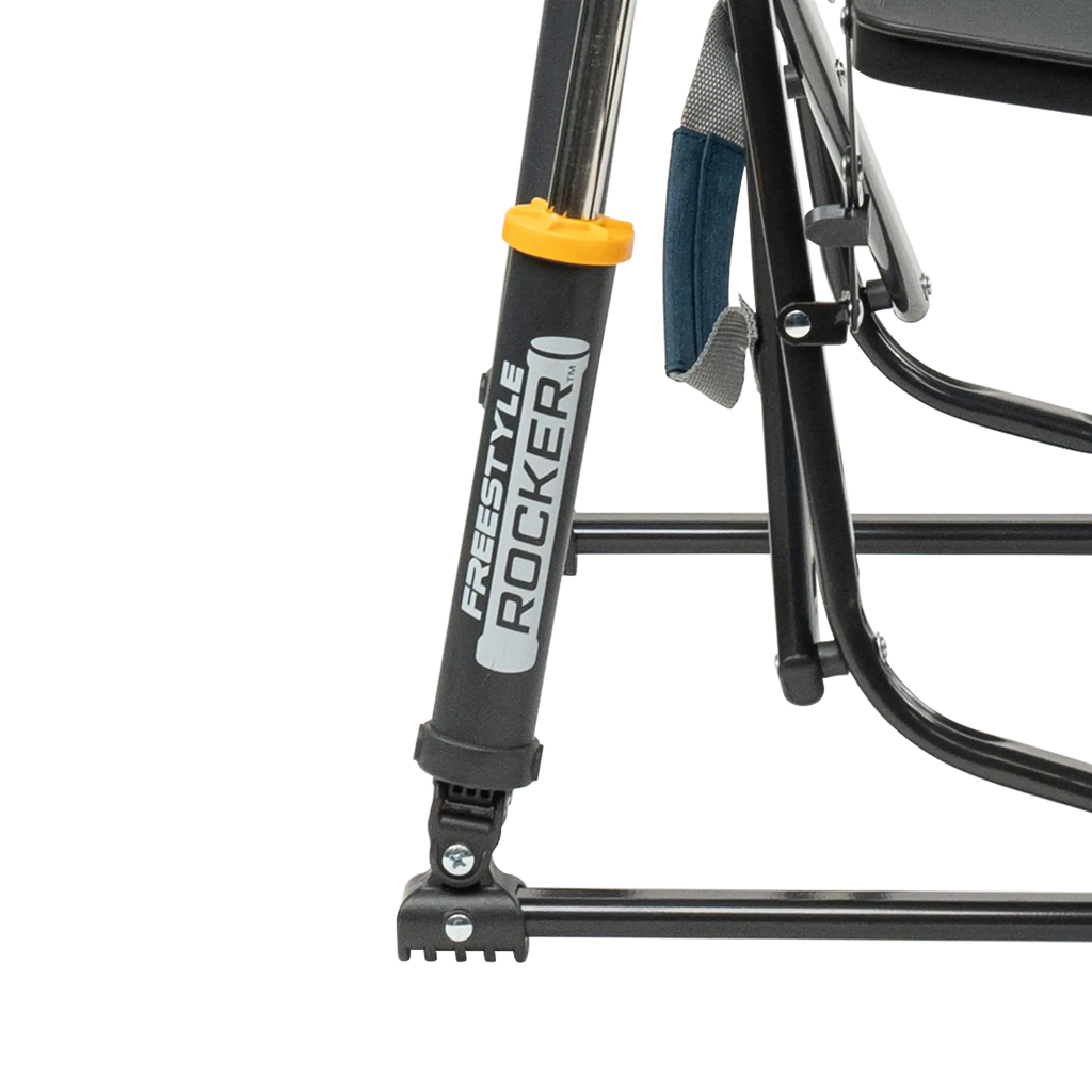 Premium All-Weather Freestyle Rocker with Side Table - Choice 853 - Patented Spring-Action Rocking Chair for Camping Detail