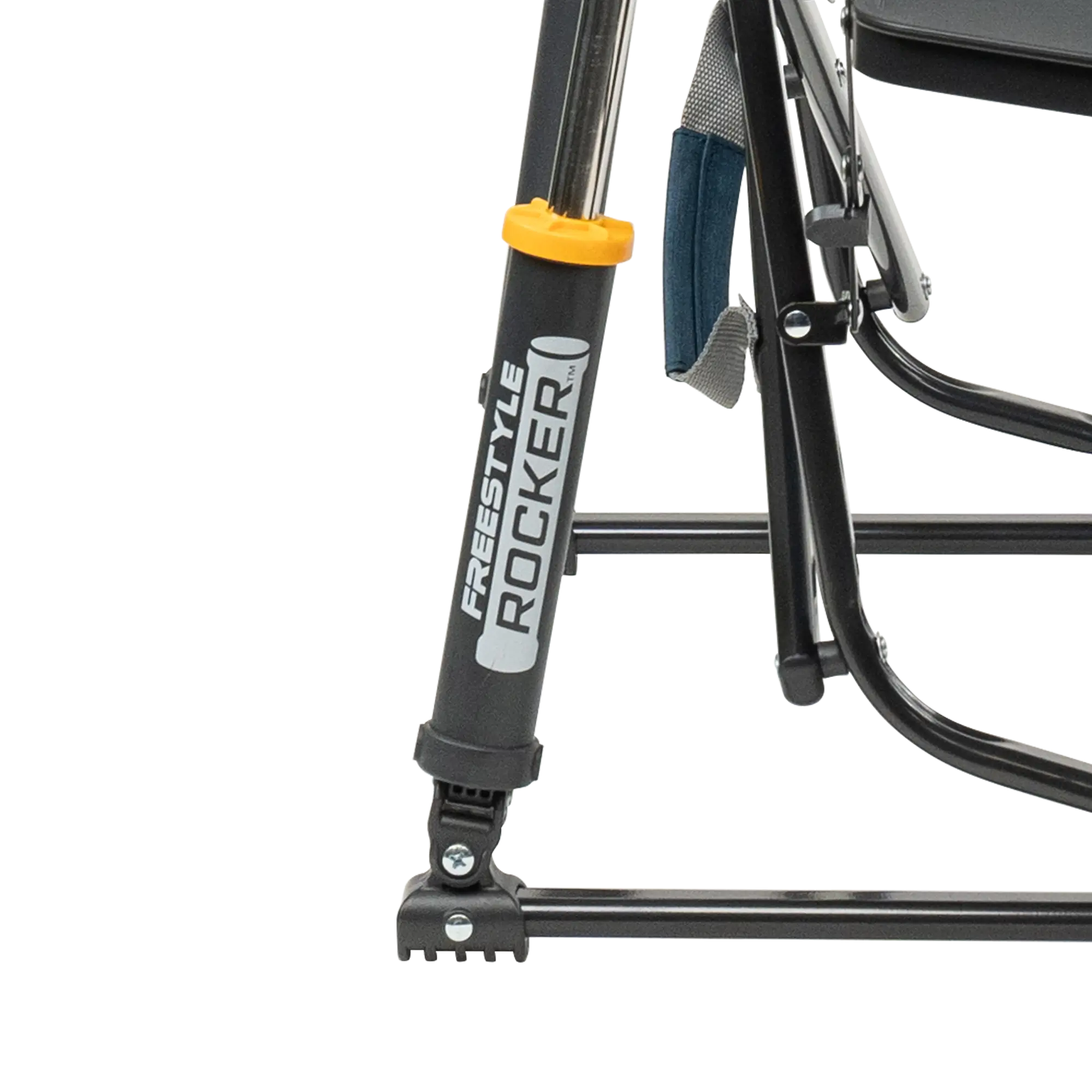 Premium All-Weather Freestyle Rocker with Side Table - Choice 853 - Patented Spring-Action Rocking Chair for Camping Detail