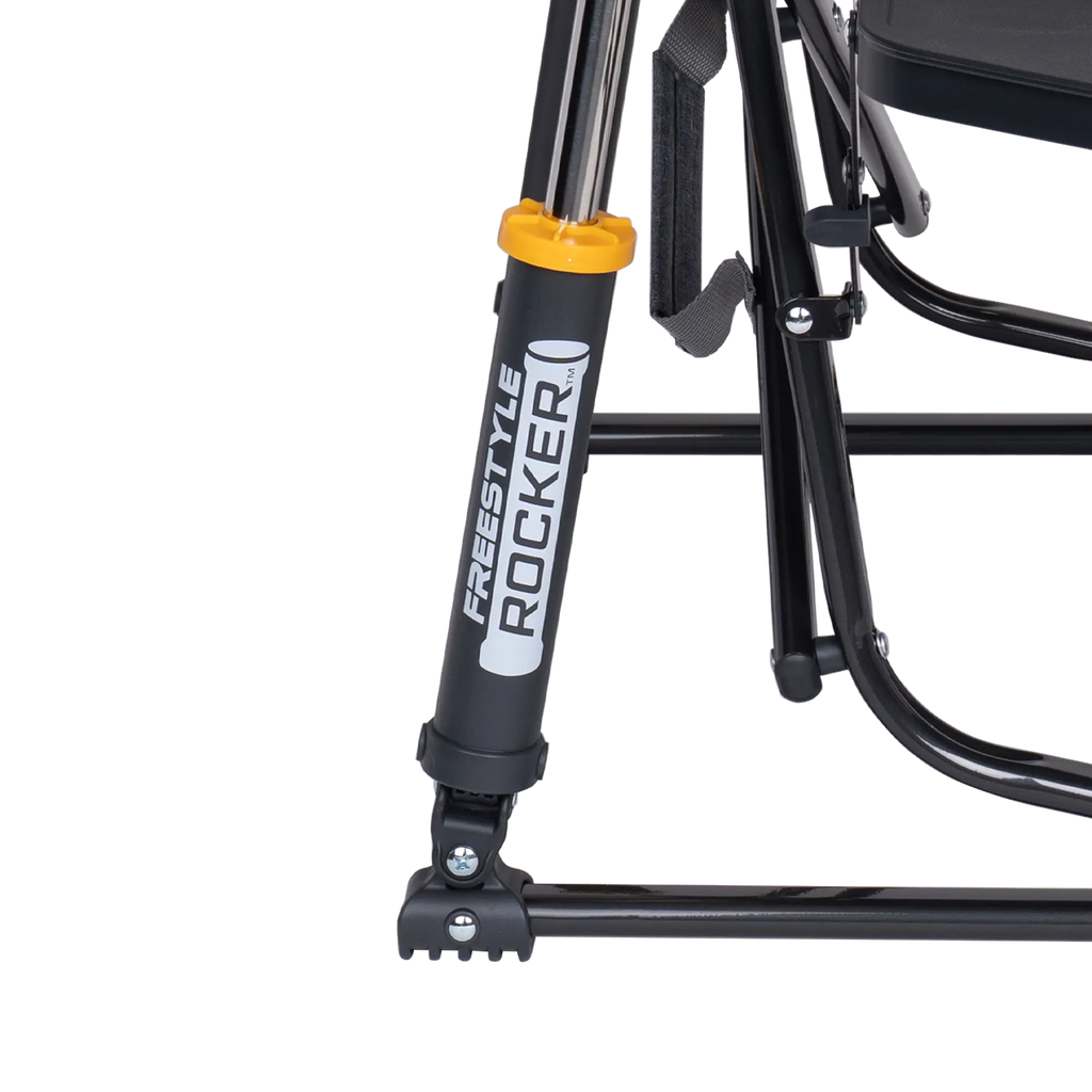 Premium All-Weather Freestyle Rocker with Side Table - Choice 853 - Patented Spring-Action Rocking Chair for Camping Detail