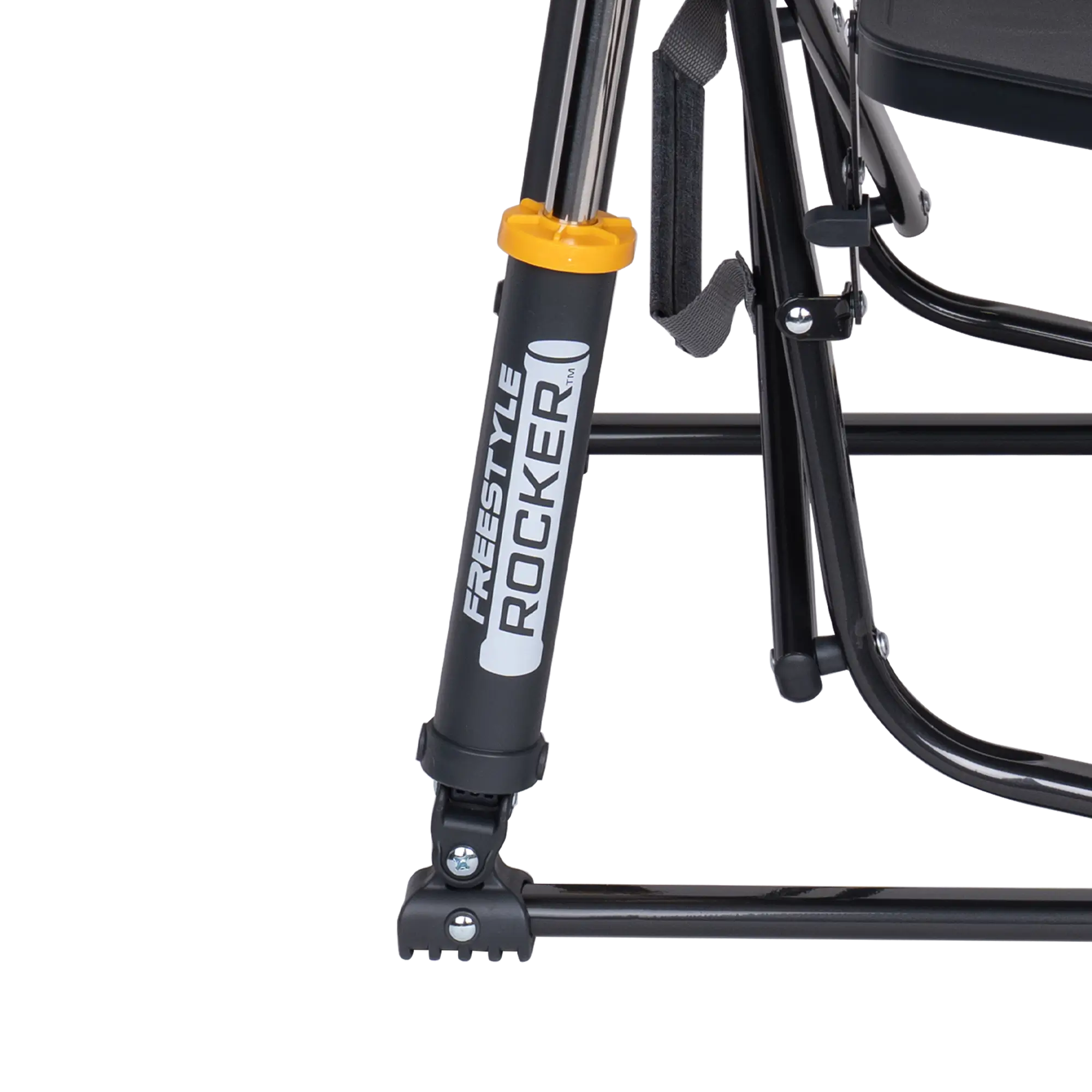 Premium All-Weather Freestyle Rocker with Side Table - Choice 853 - Patented Spring-Action Rocking Chair for Camping Detail