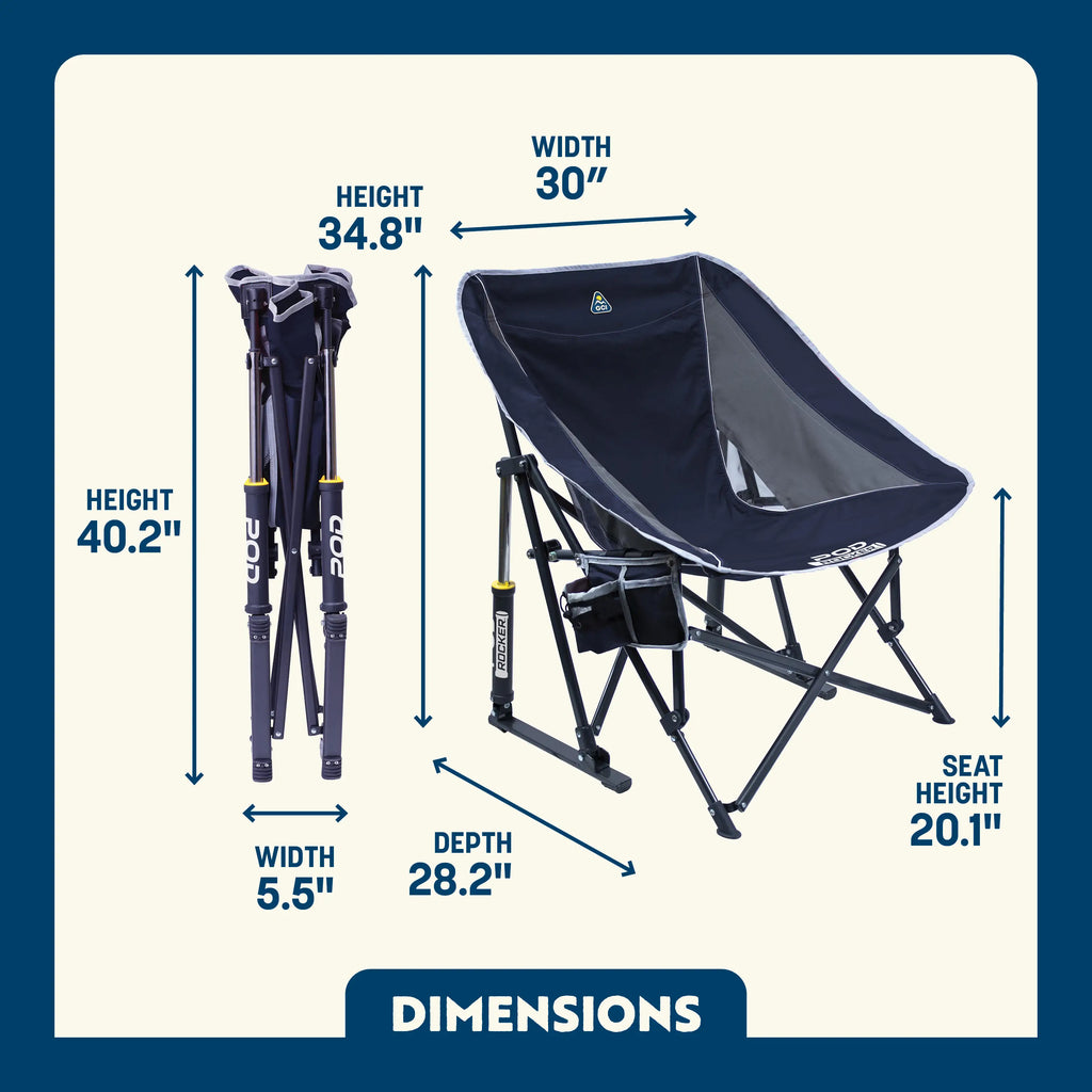 Patented Spring-Action Pod Rocker - Choice 933 - Freestyle Rocker Portable Outdoor Folding Chair Detail