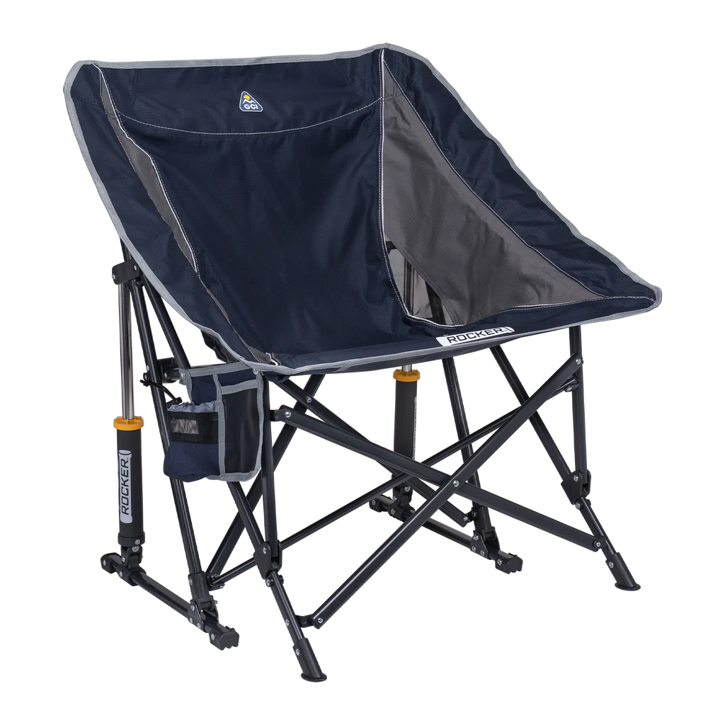 Patented Spring-Action Pod Rocker - Choice 933 - Freestyle Rocker Portable Outdoor Folding Chair - Indigo