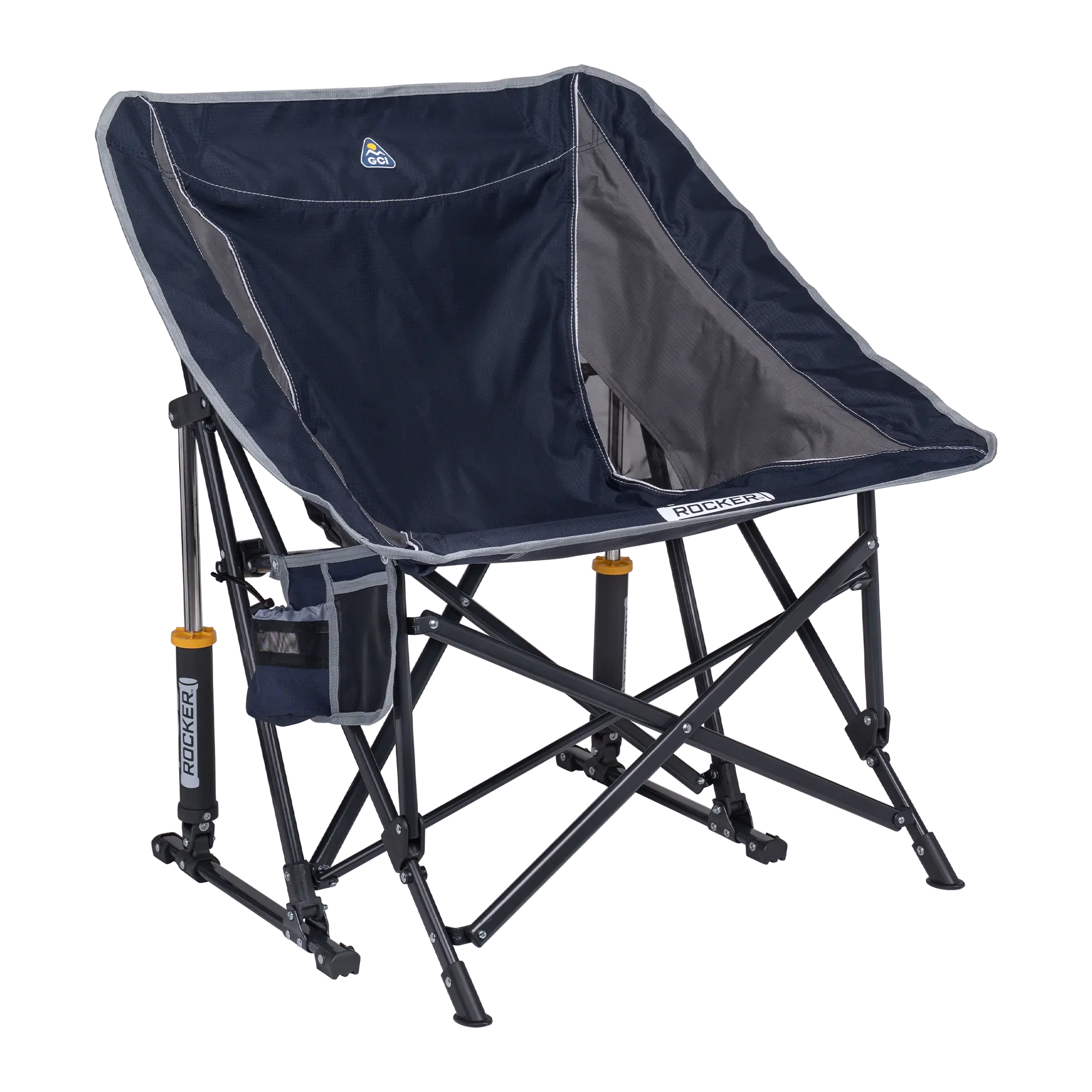 Patented Spring-Action Pod Rocker - Choice 933 - Freestyle Rocker Portable Outdoor Folding Chair - Indigo