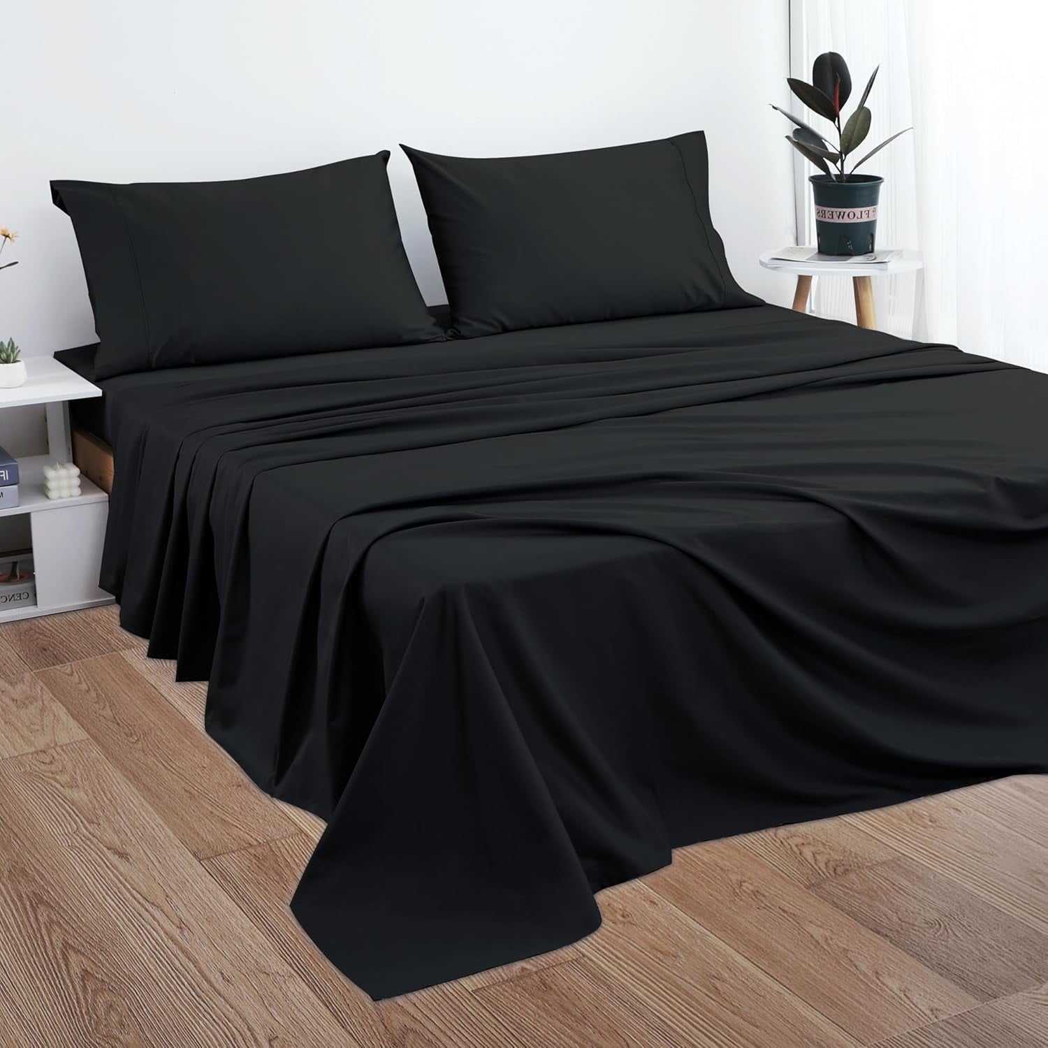 Premium Egyptian Cotton Sheet Only, 600 Thread Count 100% Egyptian Top Sheet 1Pcs, Cool & Breathable Bed Sheets Wrinkle, Fade, Stain Resistan... - Cooling Hotel Quality Bedding Sheets and Pillowcases Detail