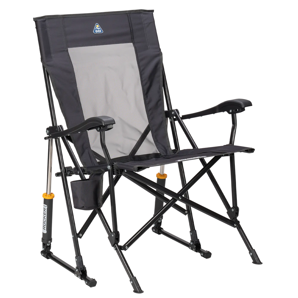 Luxury Camp RoadTrip Rocker - Choice 855 - RoadTrip Rocker Smooth Motion Camp Chair - Dark Charcoal