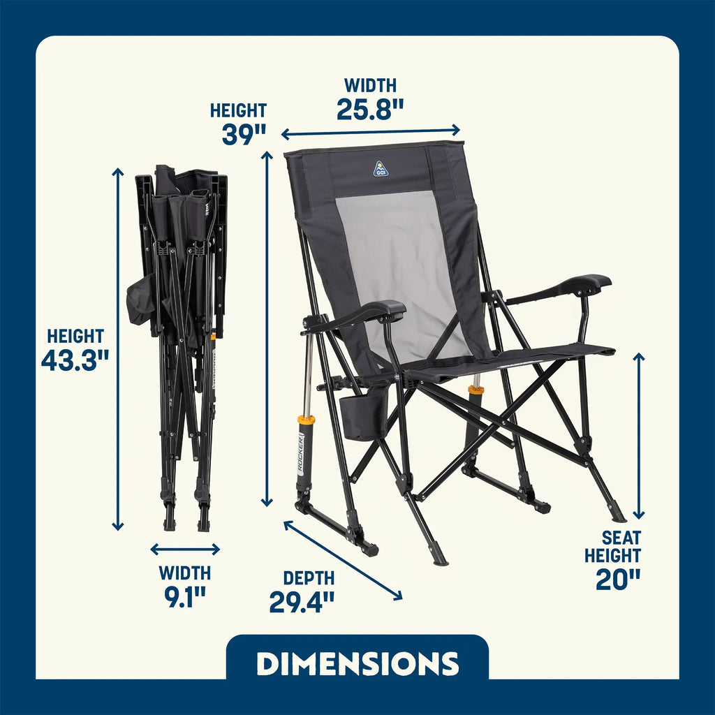 Luxury Camp RoadTrip Rocker - Choice 855 - RoadTrip Rocker Smooth Motion Camp Chair Detail