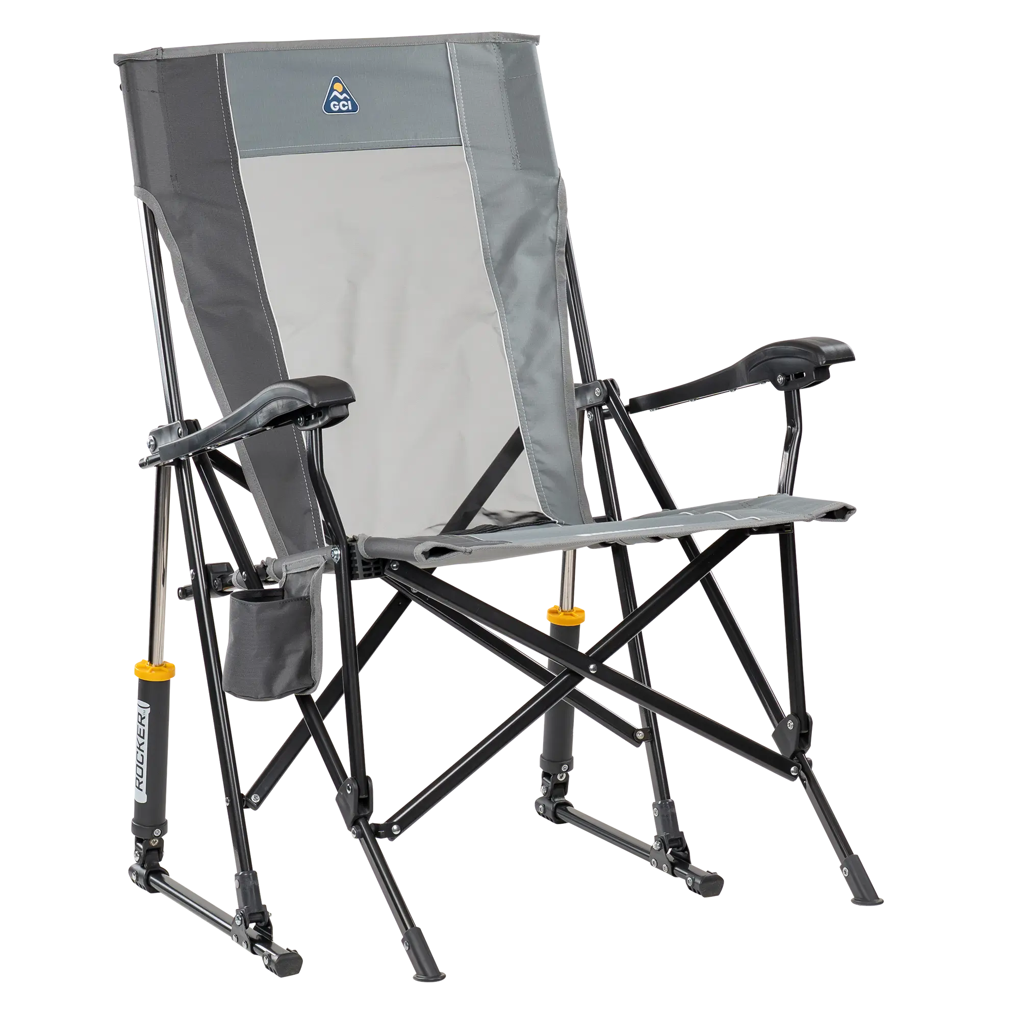 Luxury Camp RoadTrip Rocker - Choice 855 - RoadTrip Rocker Smooth Motion Camp Chair - Mercury Gray