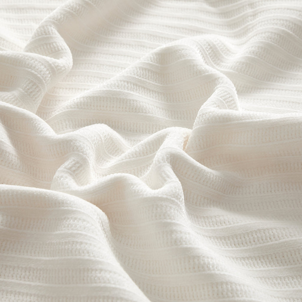 Super Soft Flannel Cozy Chenille Reverse to Plush Soft Couch Throw, Vanilla Dream, Standard Size - Cozy Fleece Throw Blanket for Couch & Bed Detail