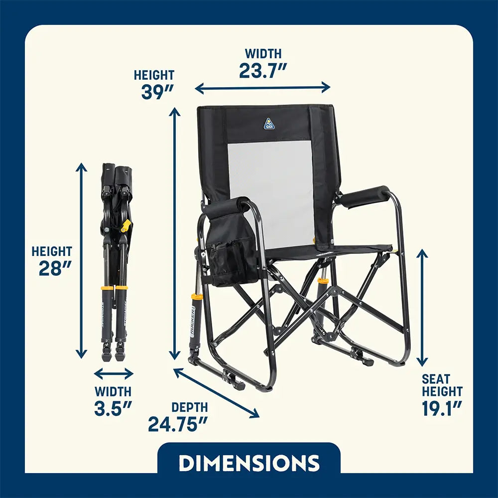 Heavy-Duty Freestyle Stowaway Rocker - Choice 794 - RoadTrip Rocker Smooth Motion Camp Chair Detail