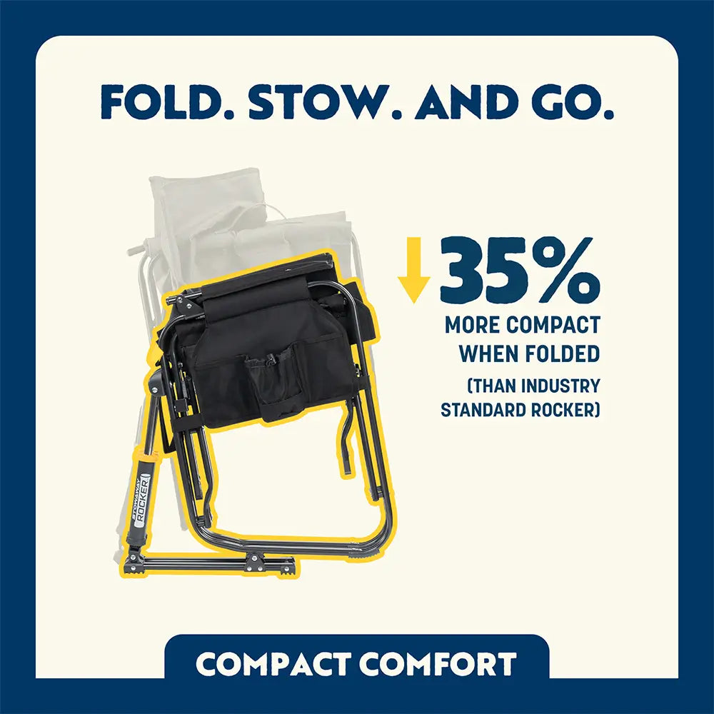 Heavy-Duty Freestyle Stowaway Rocker - Choice 794 - RoadTrip Rocker Smooth Motion Camp Chair Detail